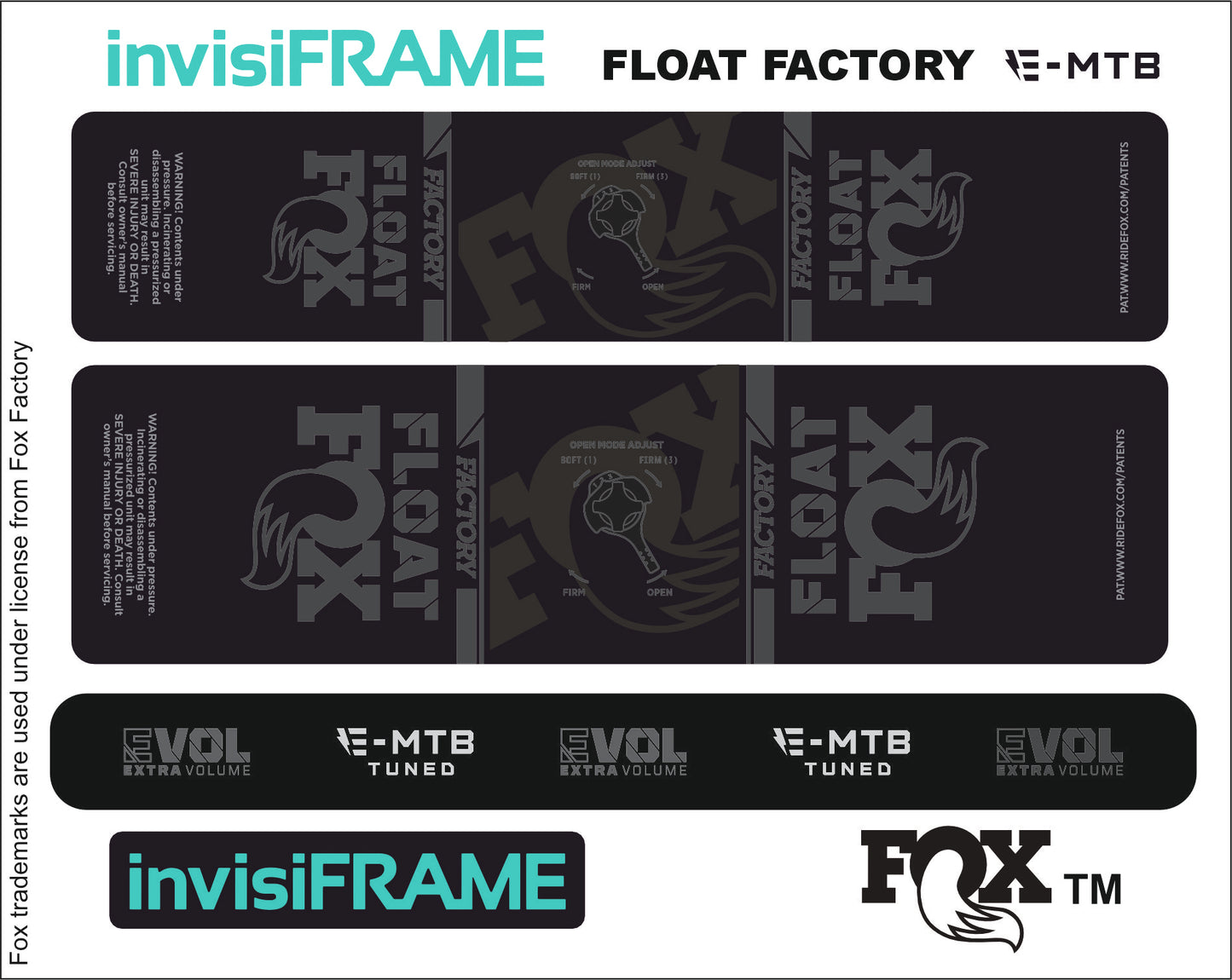 Fox Float Factory E MTB TUNED 2024 Decals