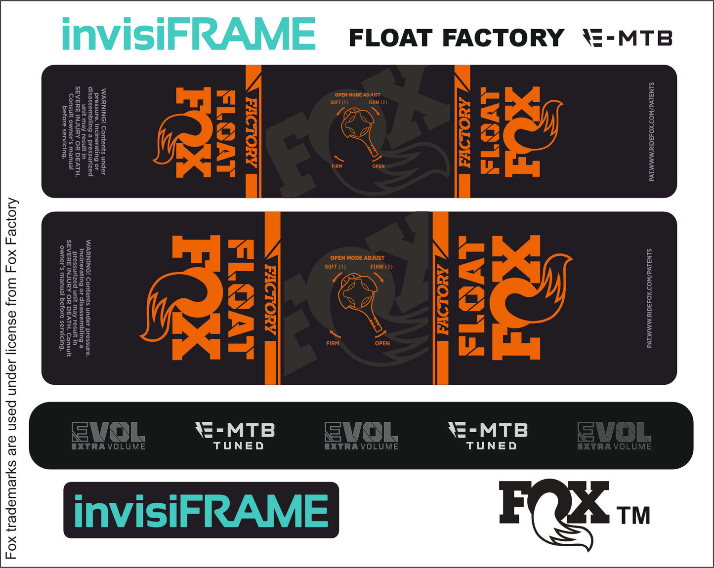 Fox Float Factory E MTB TUNED 2024 Decals