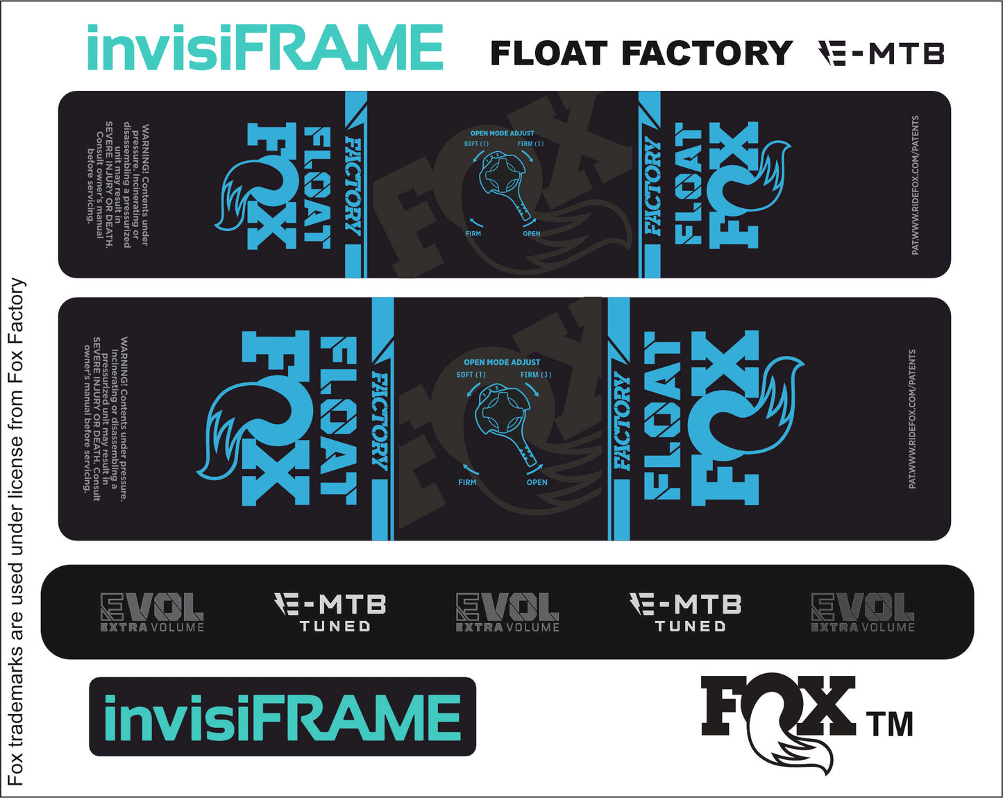 Fox Float Factory E MTB TUNED 2024 Decals