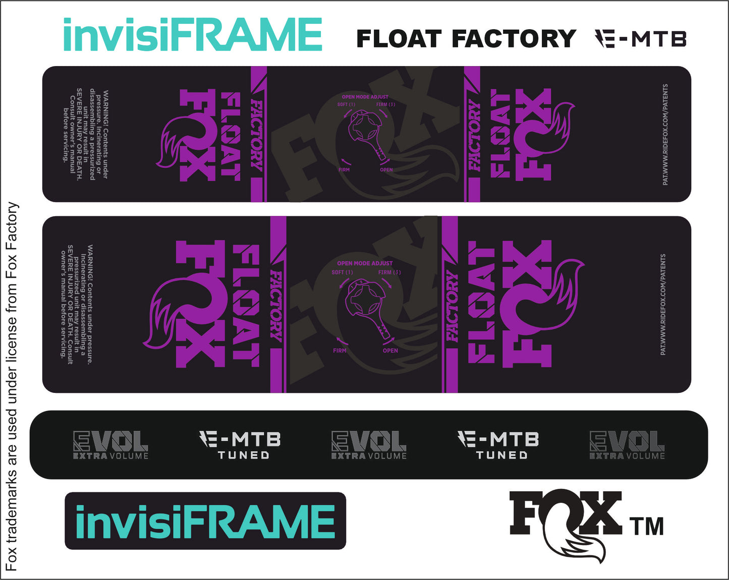 Fox Float Factory E MTB TUNED 2024 Decals