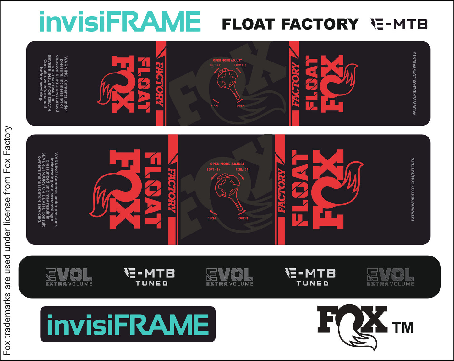 Fox Float Factory E MTB TUNED 2024 Decals
