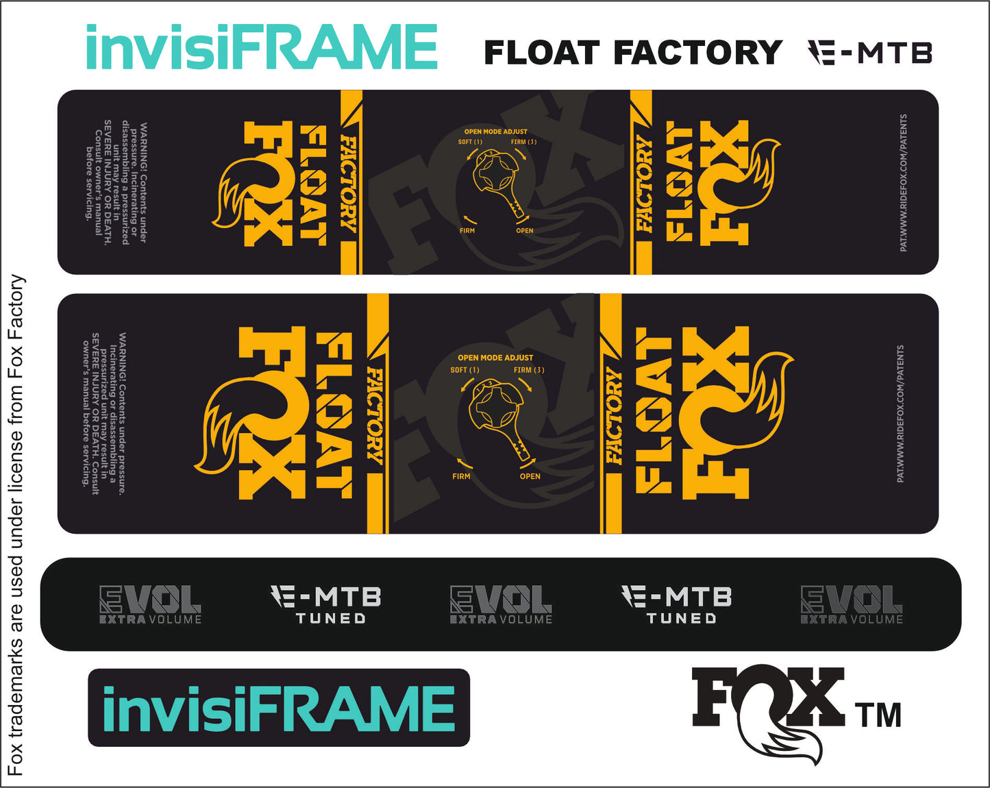 Fox Float Factory E MTB TUNED 2024 Decals