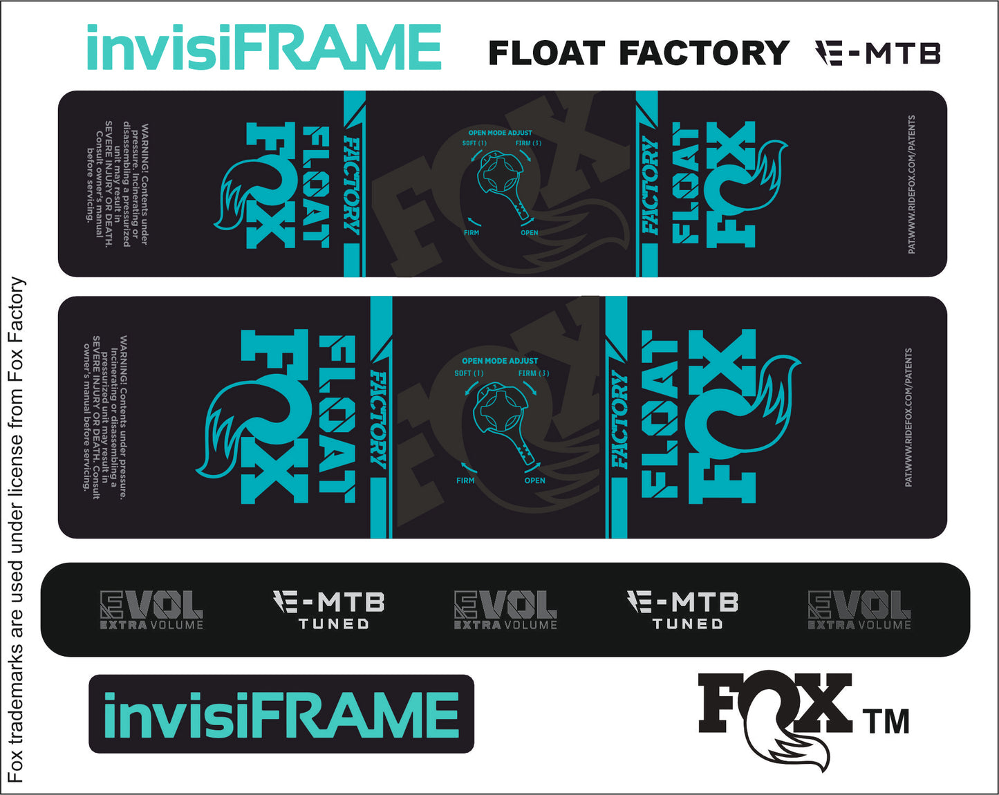Fox Float Factory E MTB TUNED 2024 Decals