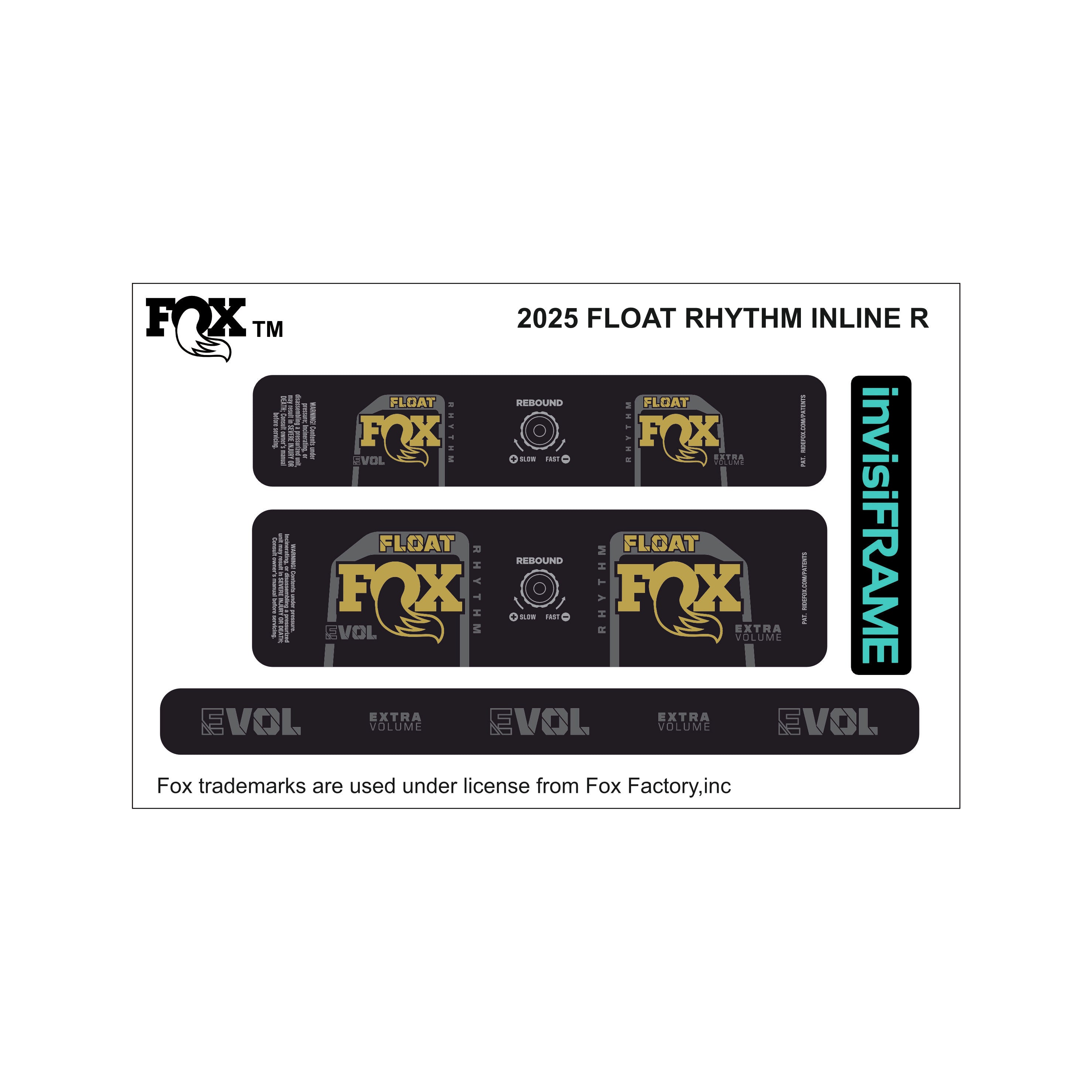 Fox Float Rhythm inline R Decals | invisiFRAME Custom Decals – invisiframe