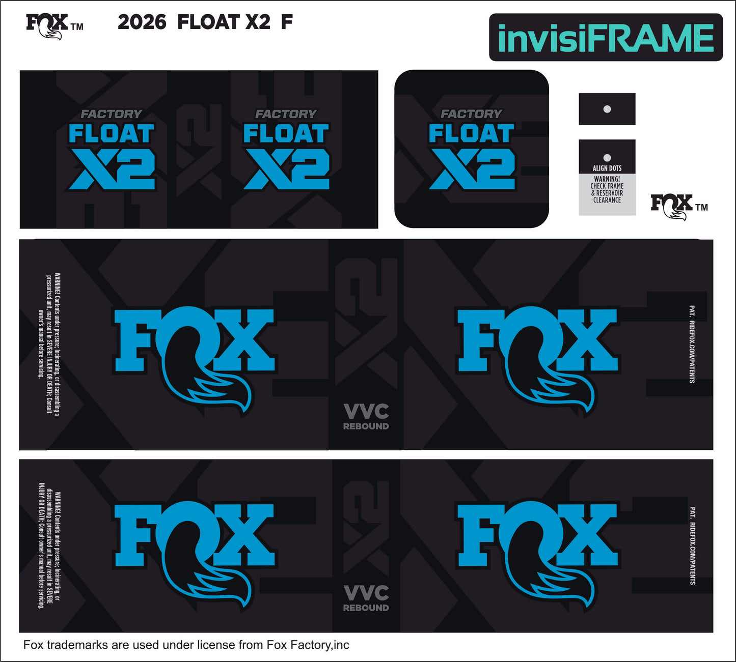 Fox Float X2 Factory 2026 Decals