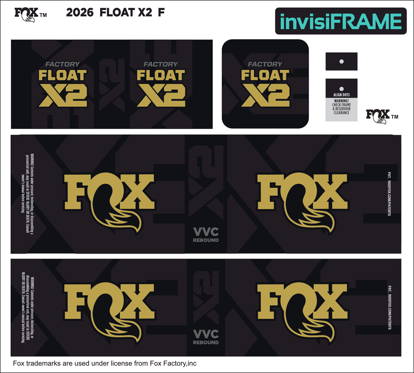 Fox Float X2 Factory 2026 Decals