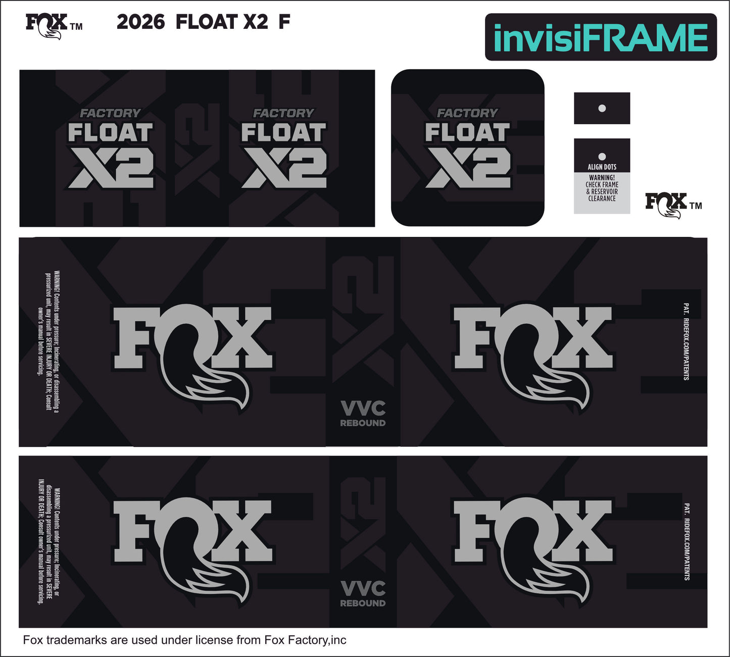 Fox Float X2 Factory 2026 Decals