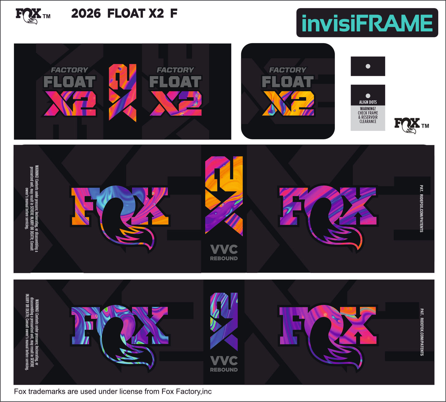 Fox Float X2 Factory 2026 Decals