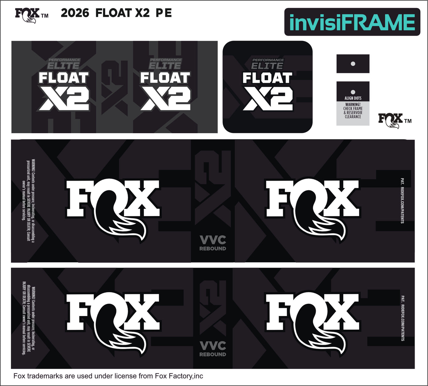 Fox Float X2 Performance Elite 2026 Decals
