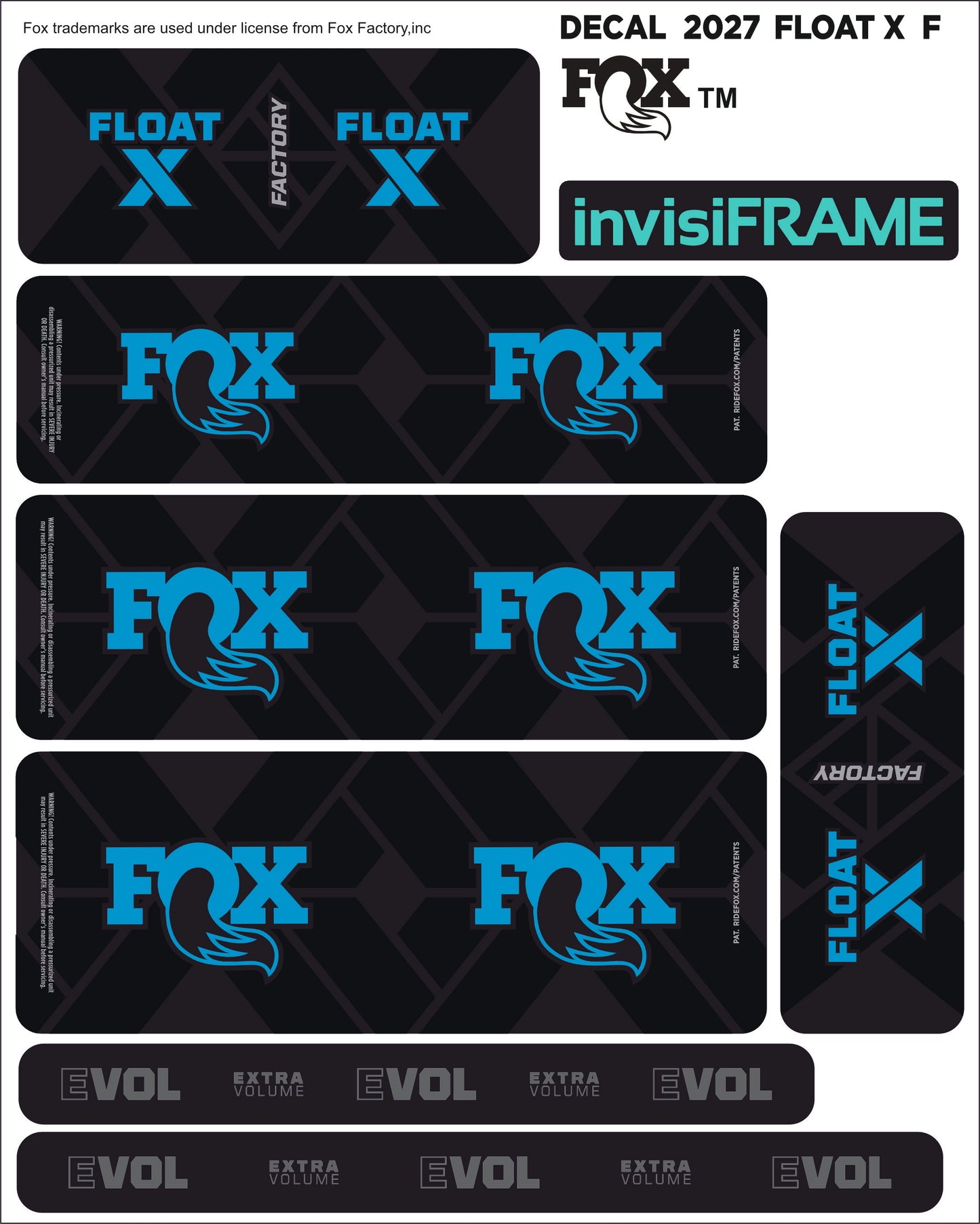 Fox Float X Factory 2027 Decals