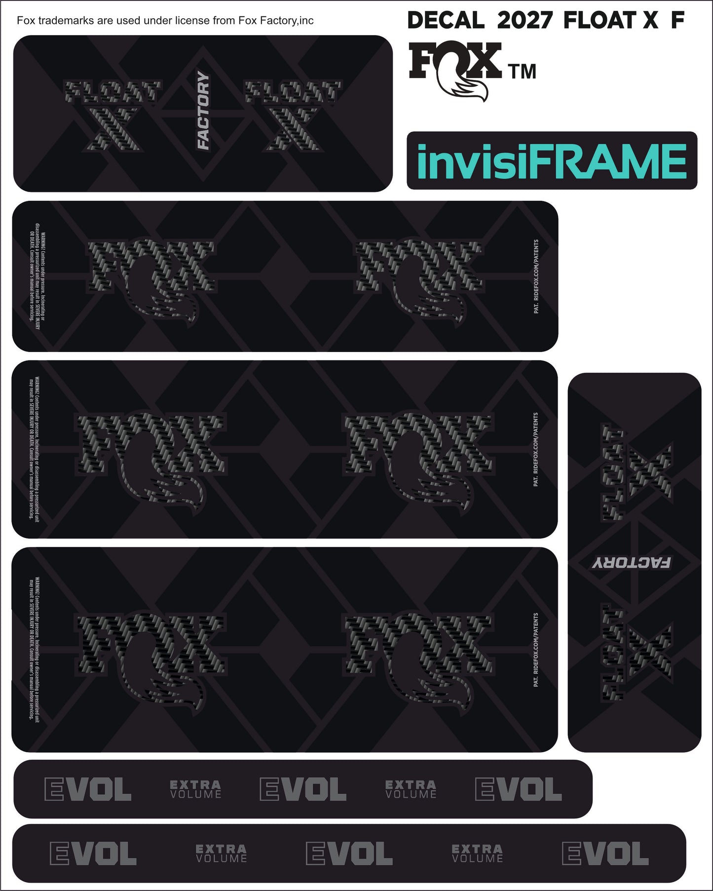 Fox Float X Factory 2027 Decals