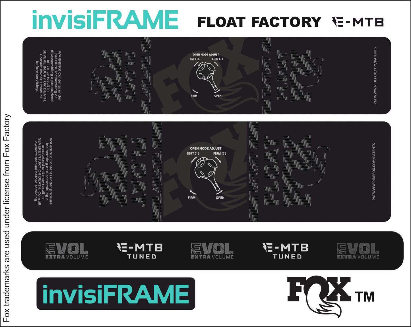 Fox Float Factory E MTB TUNED 2024 Decals