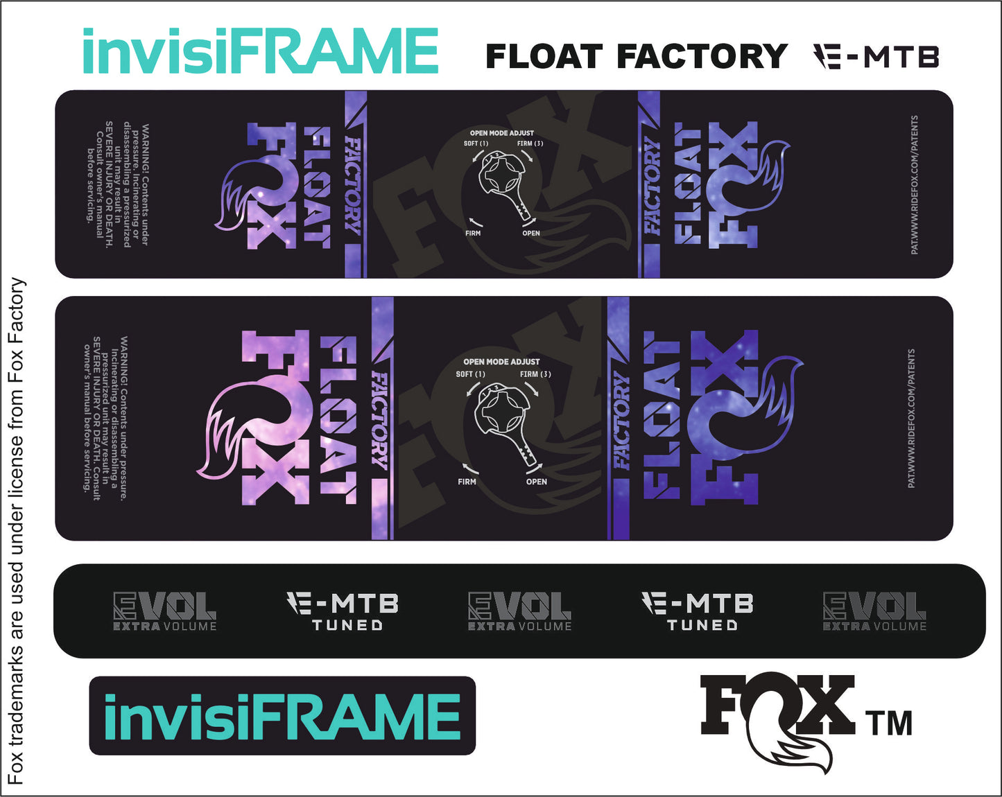 Fox Float Factory E MTB TUNED 2024 Decals