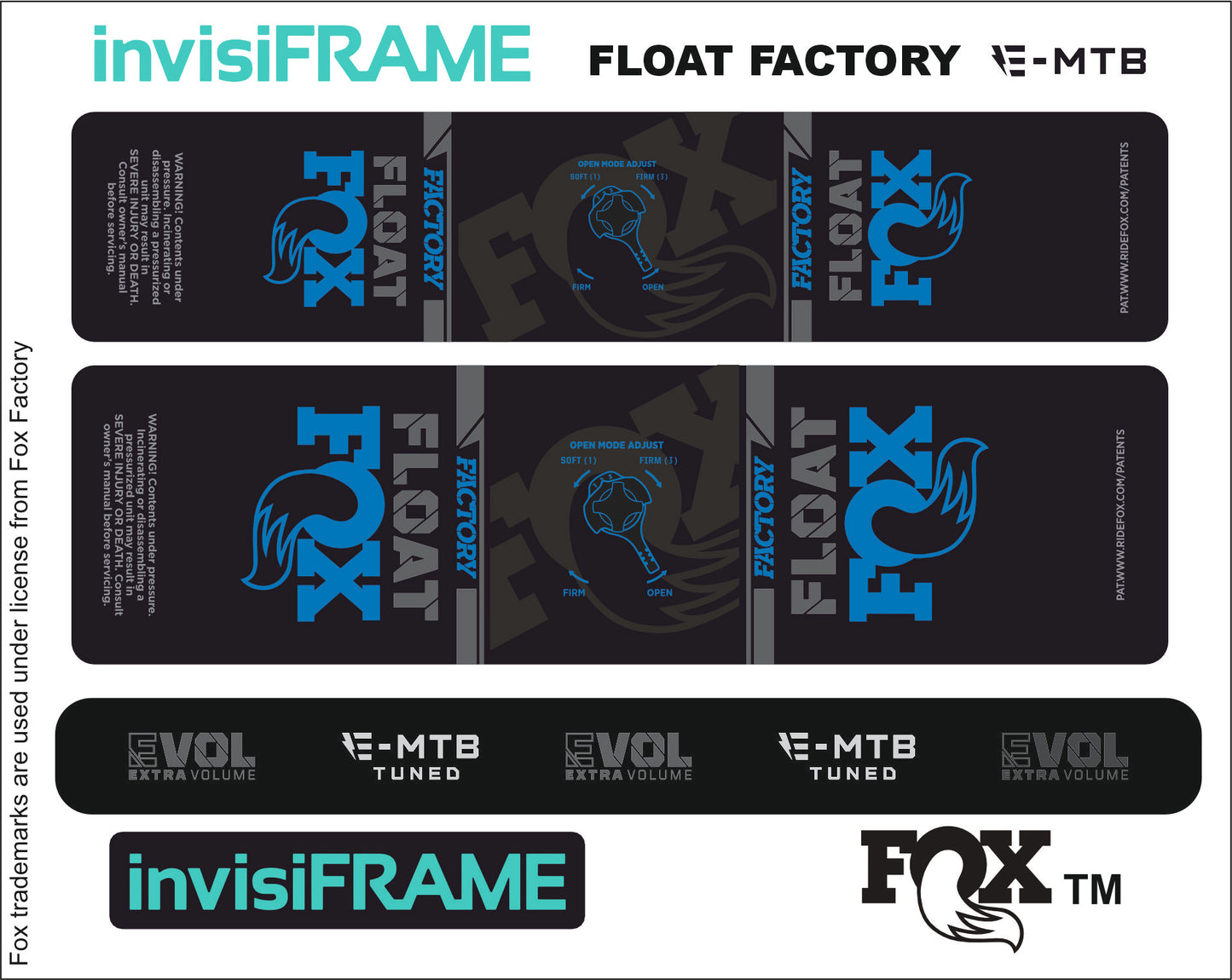 Fox Float Factory E MTB TUNED 2024 Decals