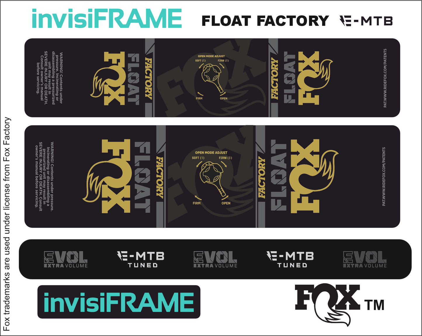Fox Float Factory E MTB TUNED 2024 Decals