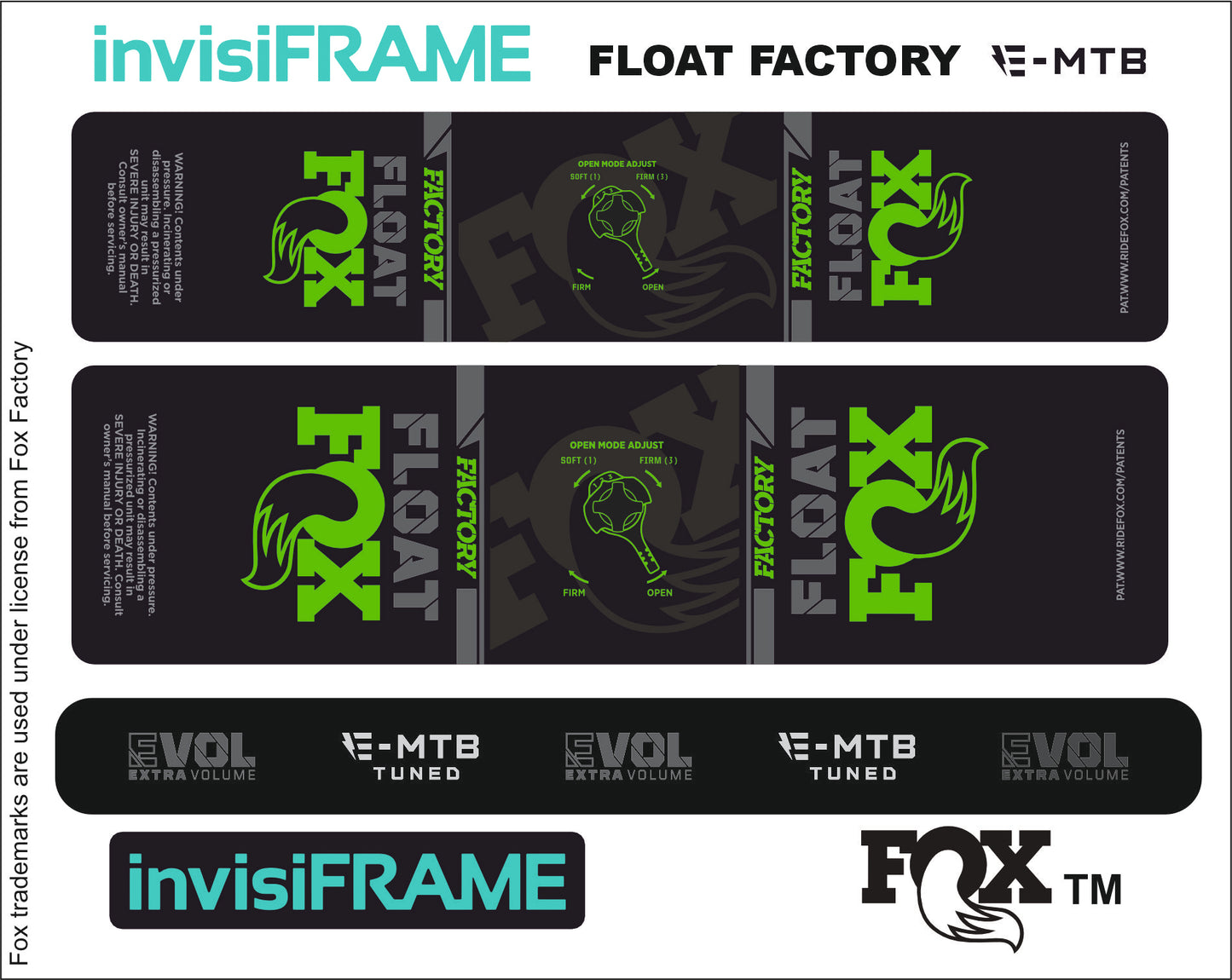 Fox Float Factory E MTB TUNED 2024 Decals