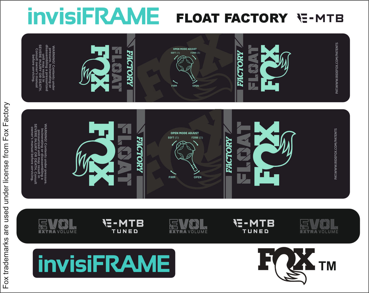 Fox Float Factory E MTB TUNED 2024 Decals
