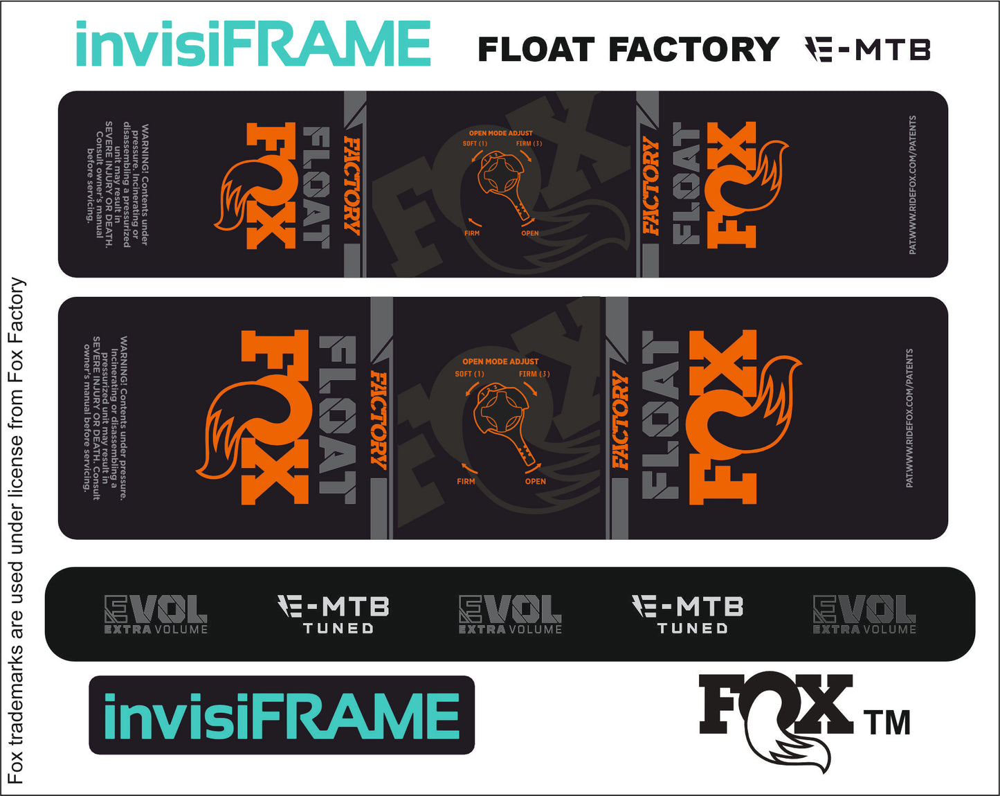 Fox Float Factory E MTB TUNED 2024 Decals