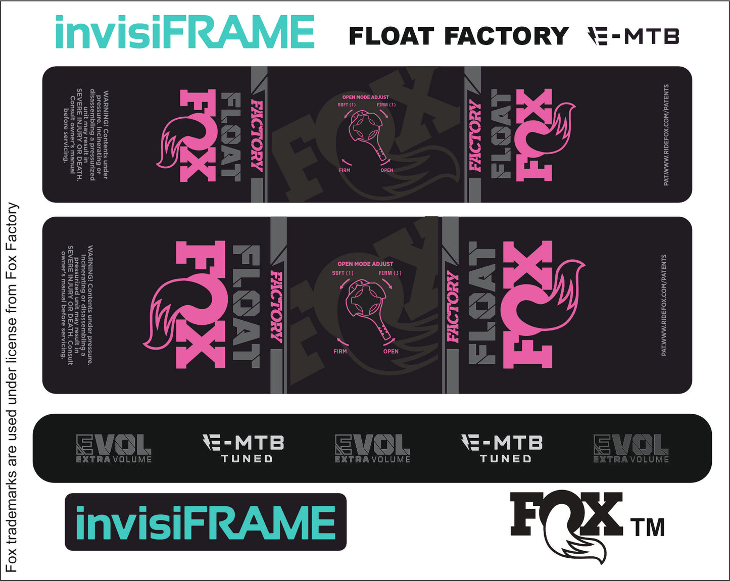 Fox Float Factory E MTB TUNED 2024 Decals