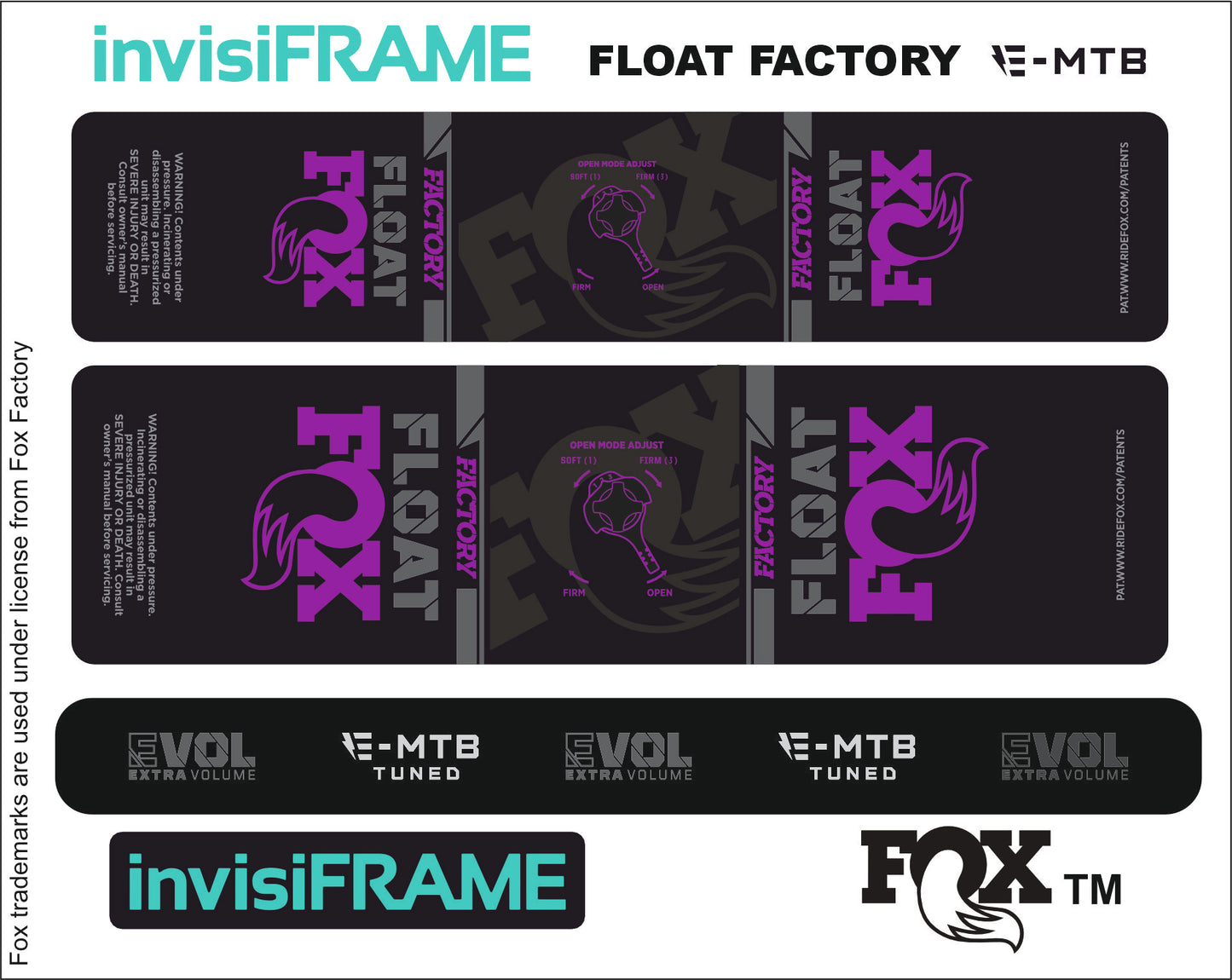 Fox Float Factory E MTB TUNED 2024 Decals