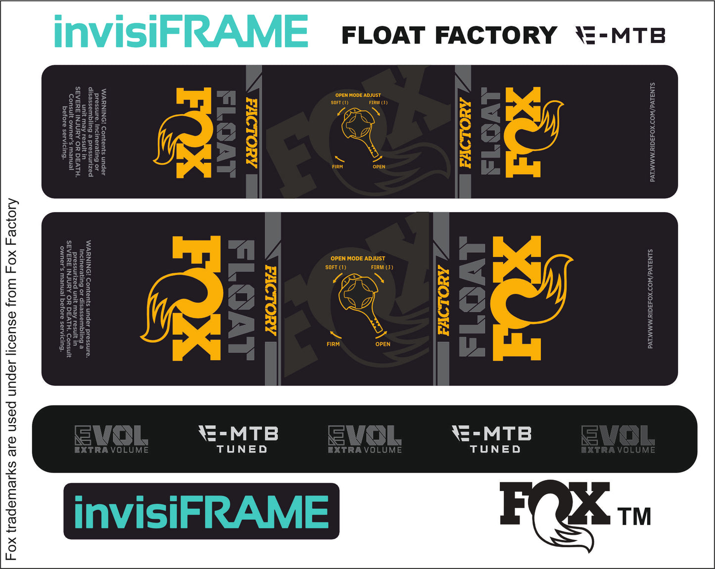 Fox Float Factory E MTB TUNED 2024 Decals