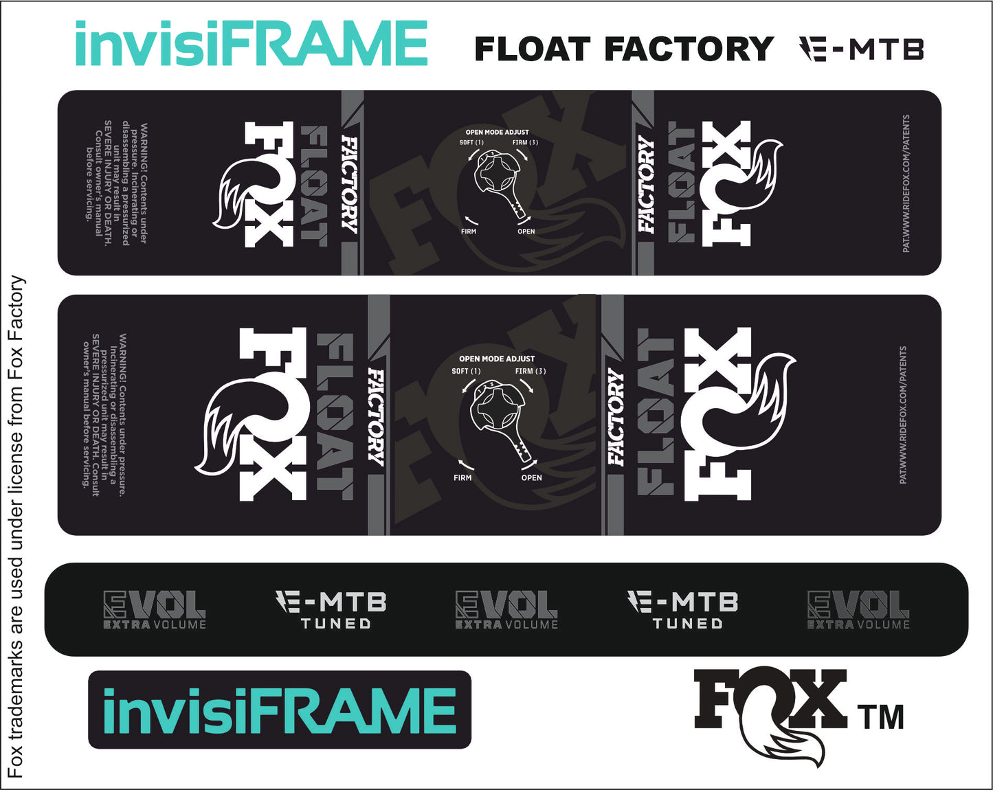 Fox Float Factory E MTB TUNED 2024 Decals