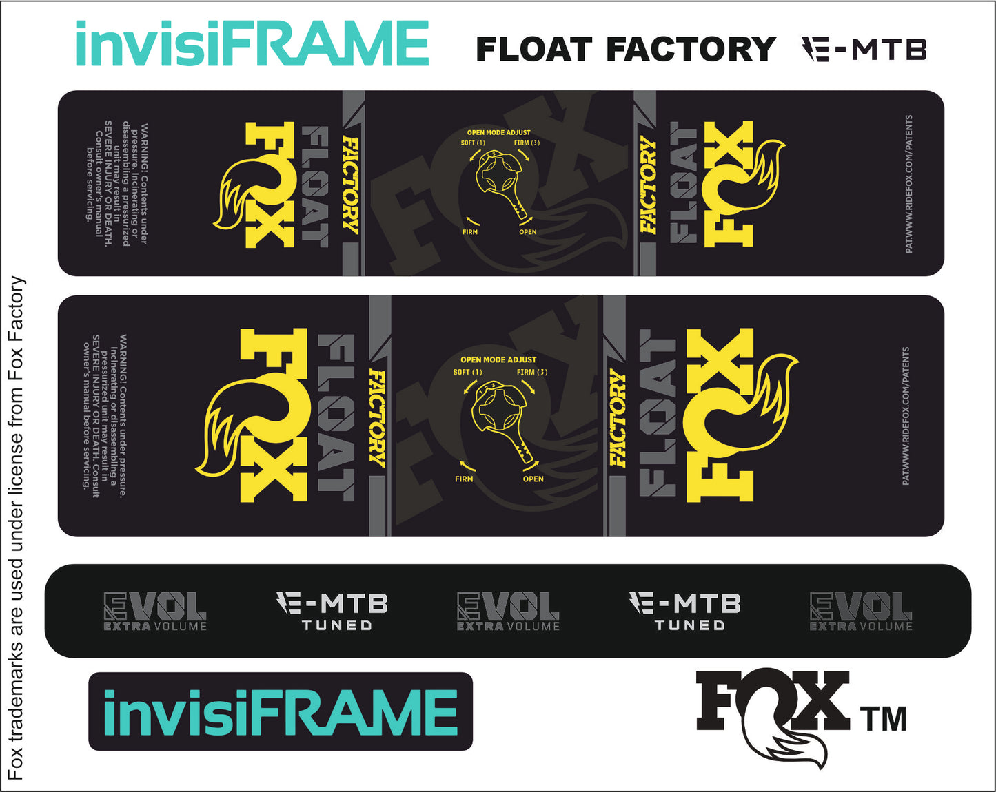 Fox Float Factory E MTB TUNED 2024 Decals