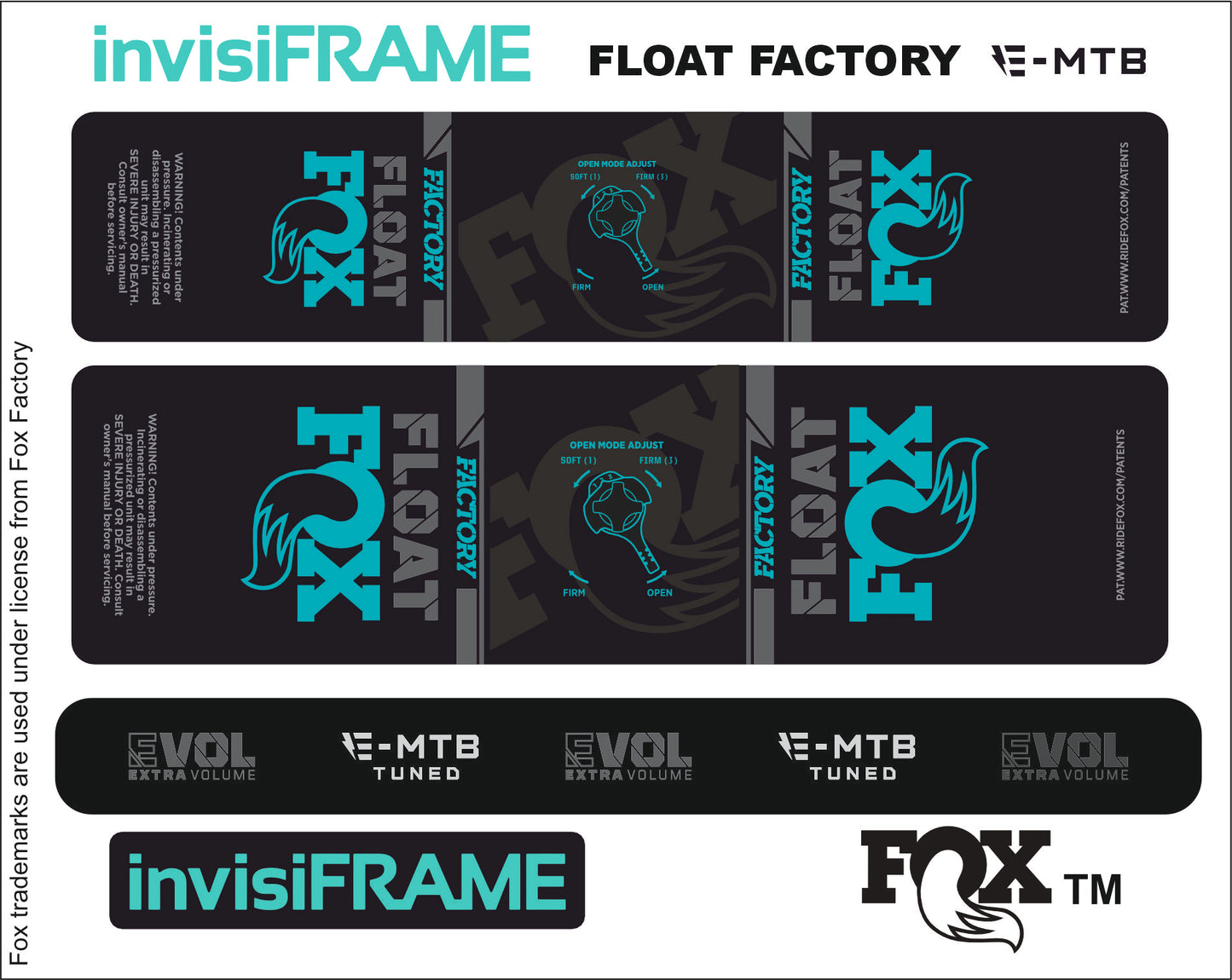 Fox Float Factory E MTB TUNED 2024 Decals