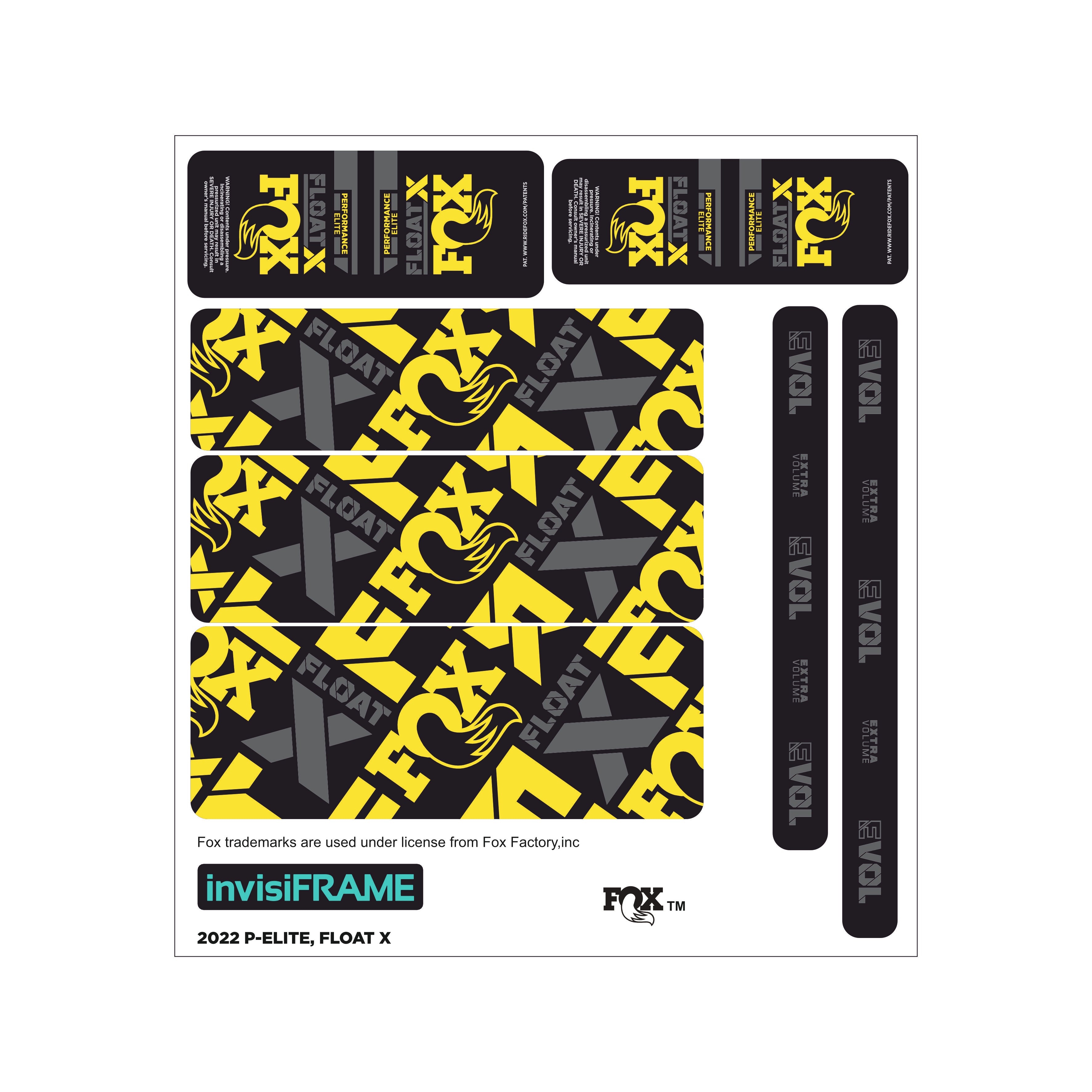 Fox Float X performance Elite 2022 Decals | invisiFRAME Custom Decals ...