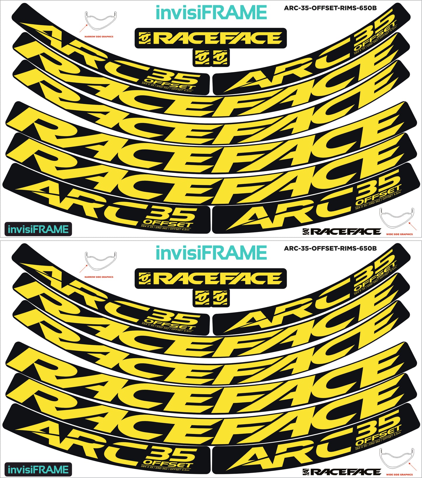 Raceface ARC 35 Offset 27.5 Decals