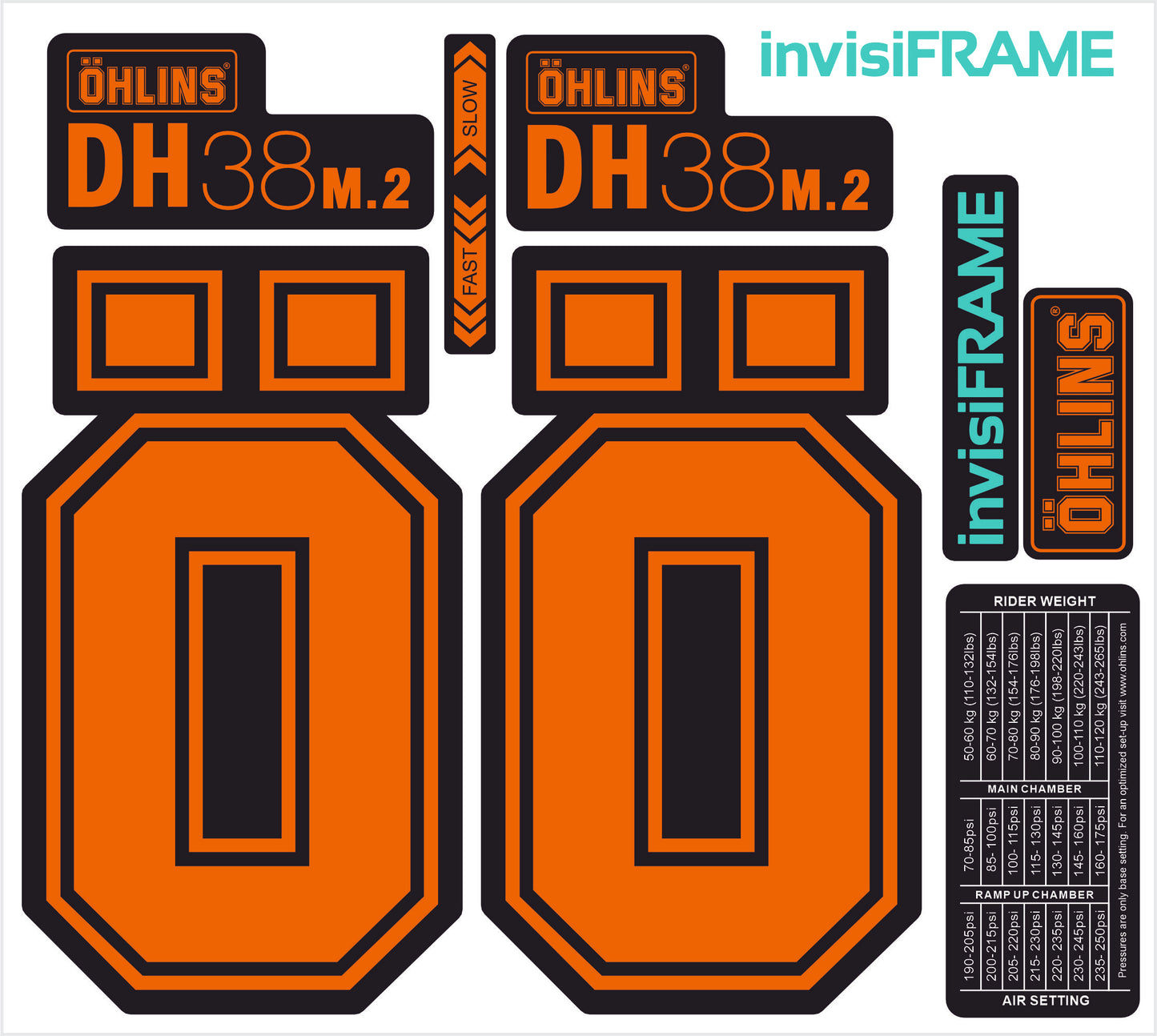 Ohlins DH38 M.2 Fork Decals 2025