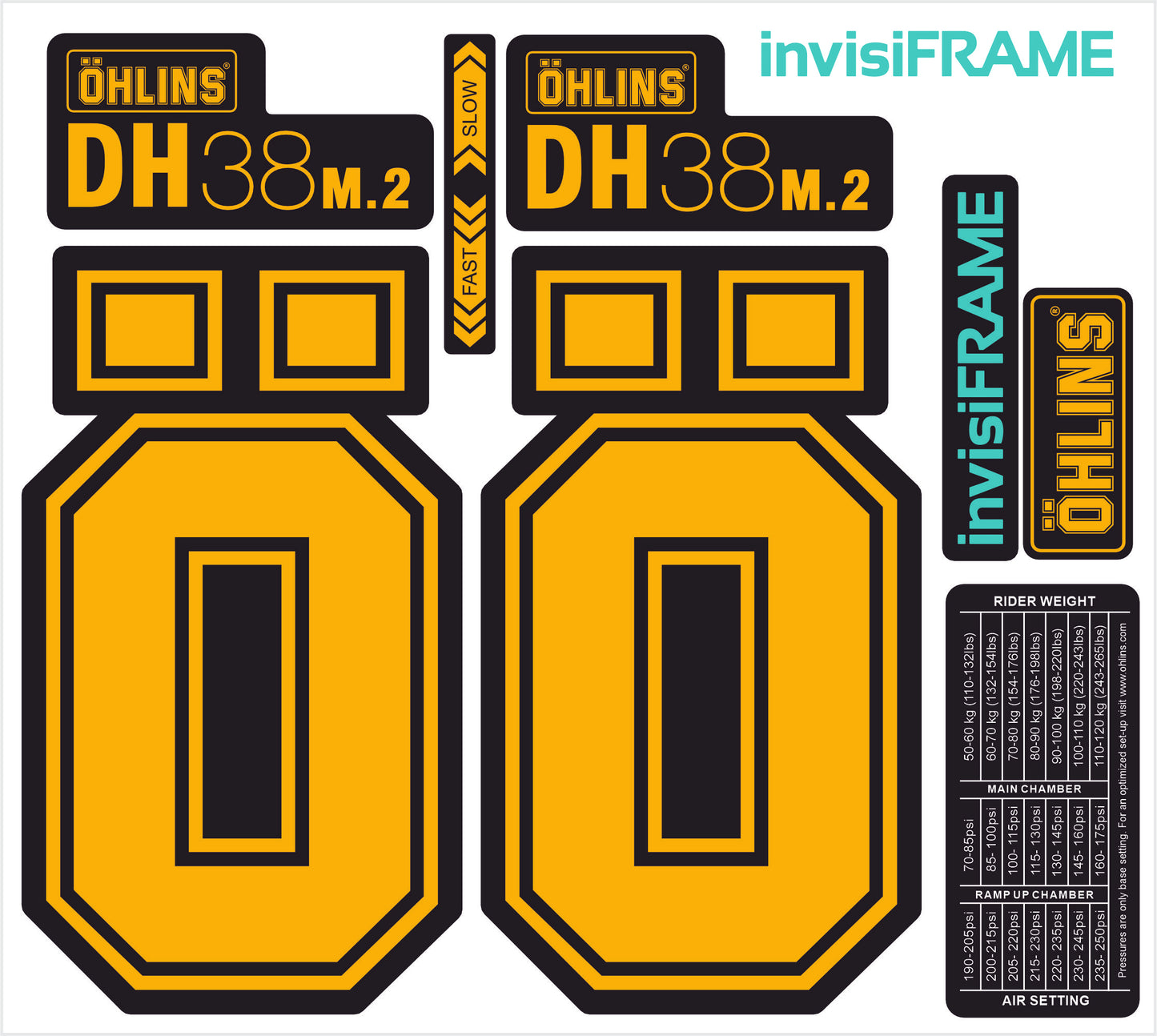 Ohlins DH38 M.2 Fork Decals 2025
