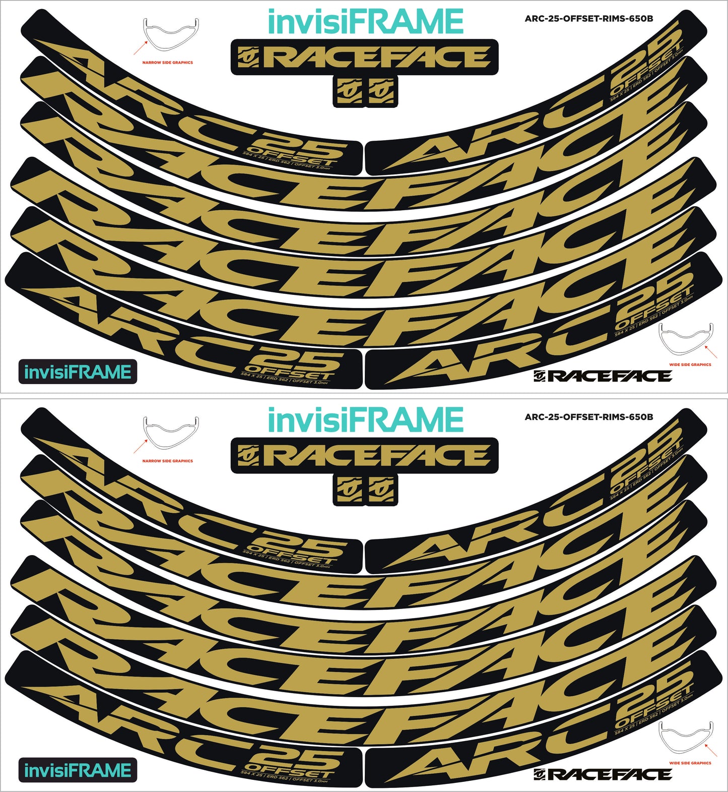 Raceface ARC 25 Offset 27.5 Decals