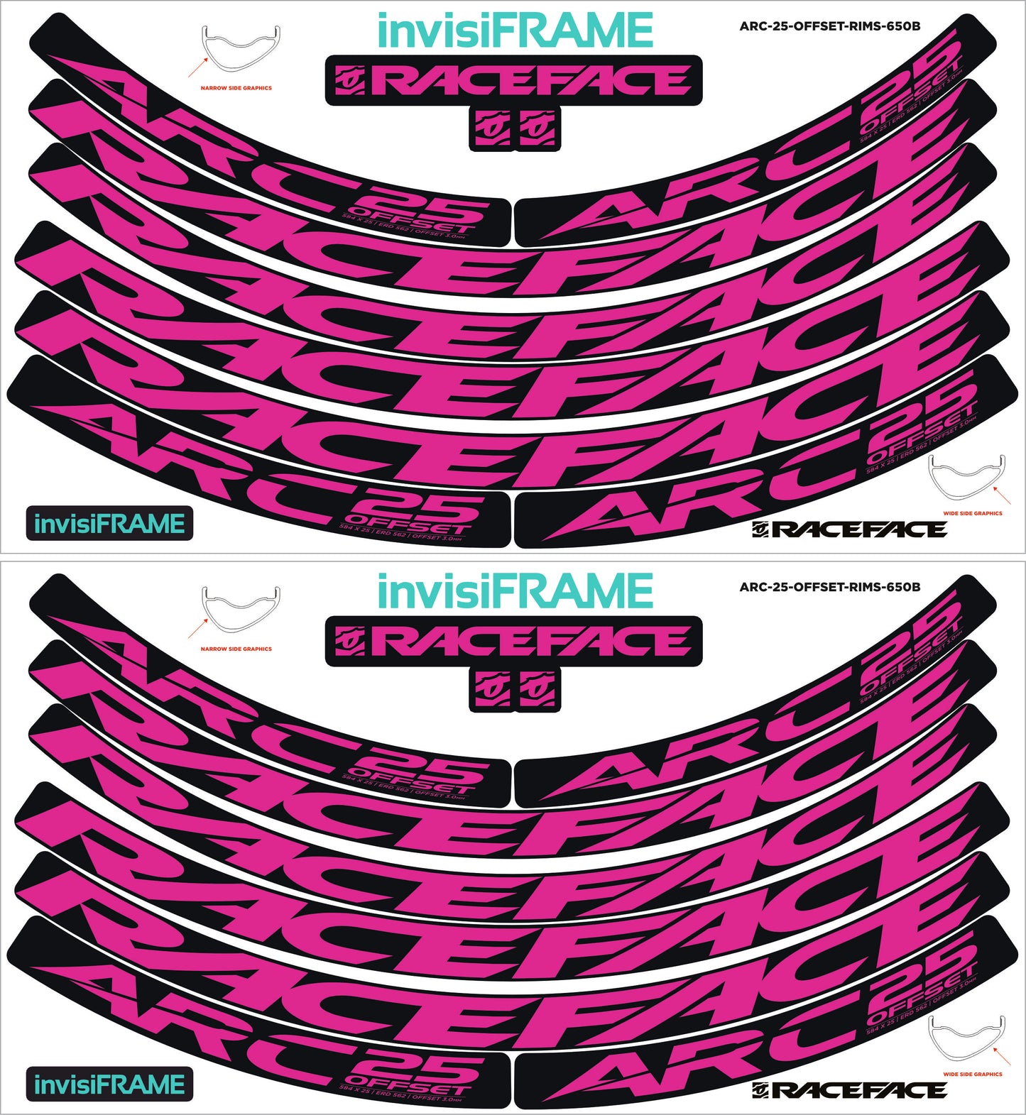 Raceface ARC 25 Offset 27.5 Decals