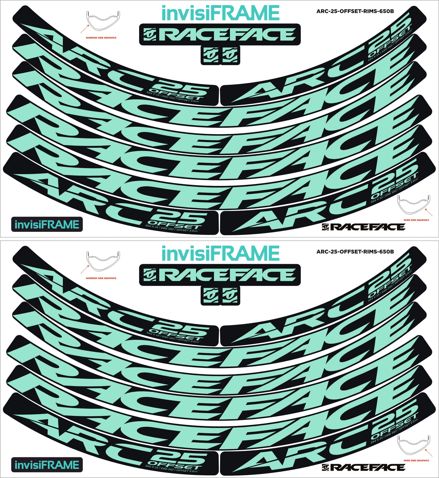 Raceface ARC 25 Offset 27.5 Decals