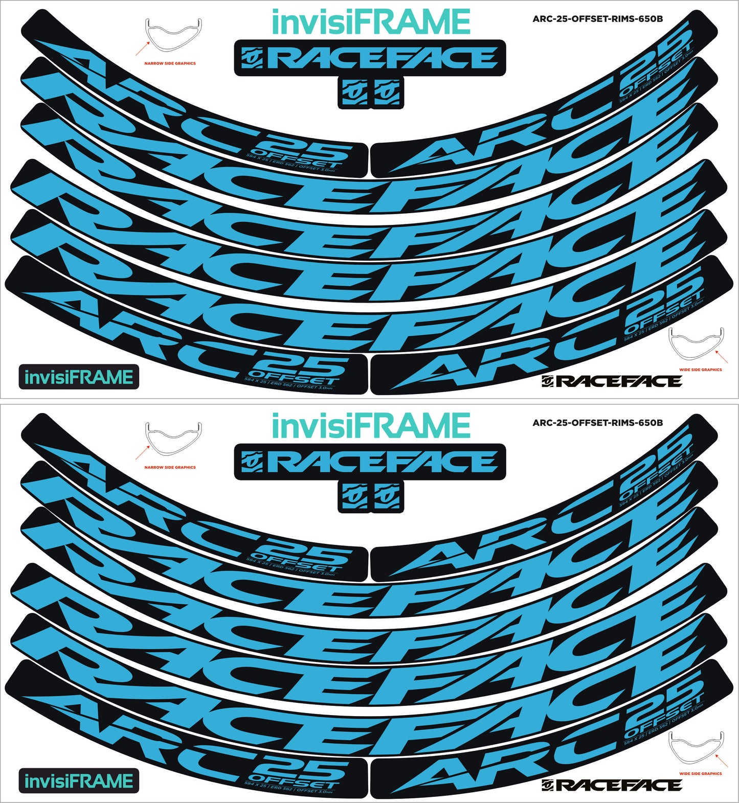 Raceface ARC 25 Offset 27.5 Decals
