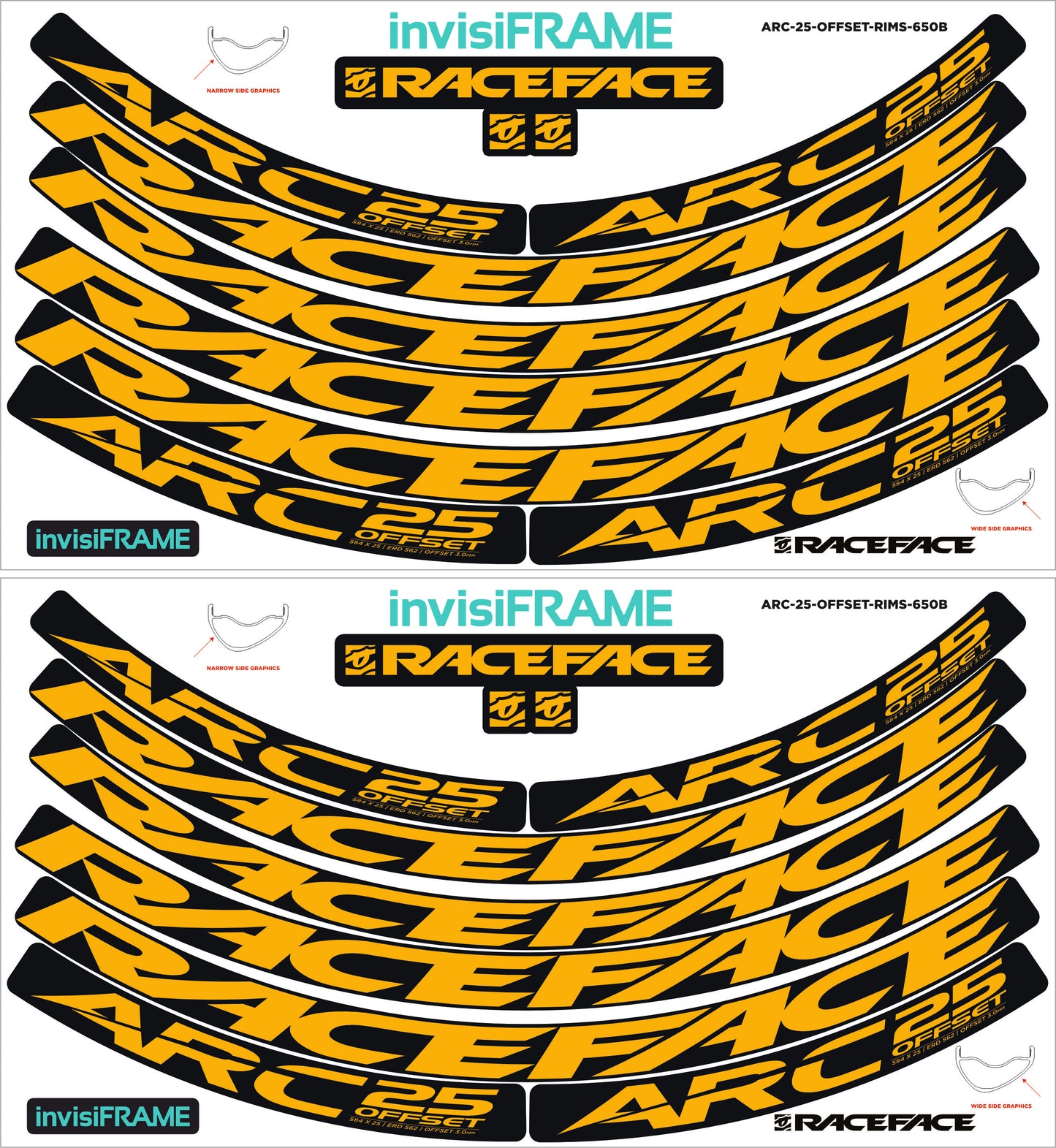 Raceface ARC 25 Offset 27.5 Decals
