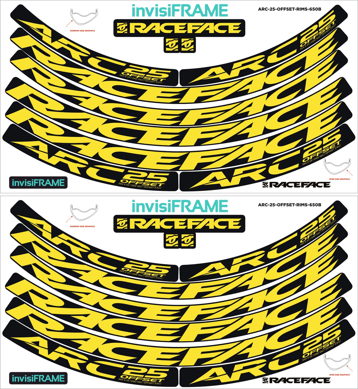 Raceface ARC 25 Offset 27.5 Decals
