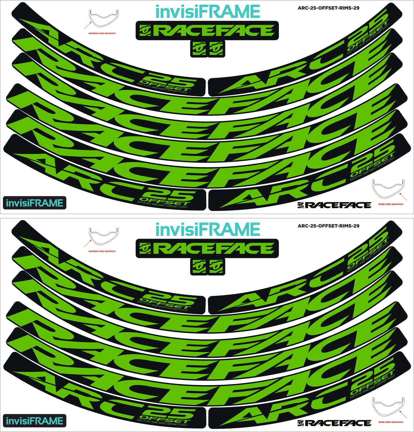 Raceface ARC 25 Offset 29er Decals