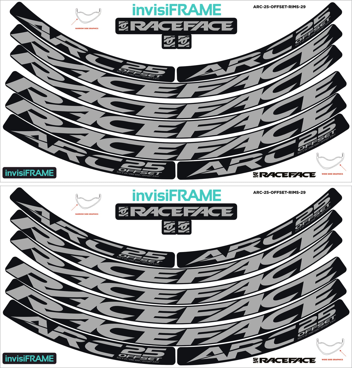 Raceface ARC 25 Offset 29er Decals
