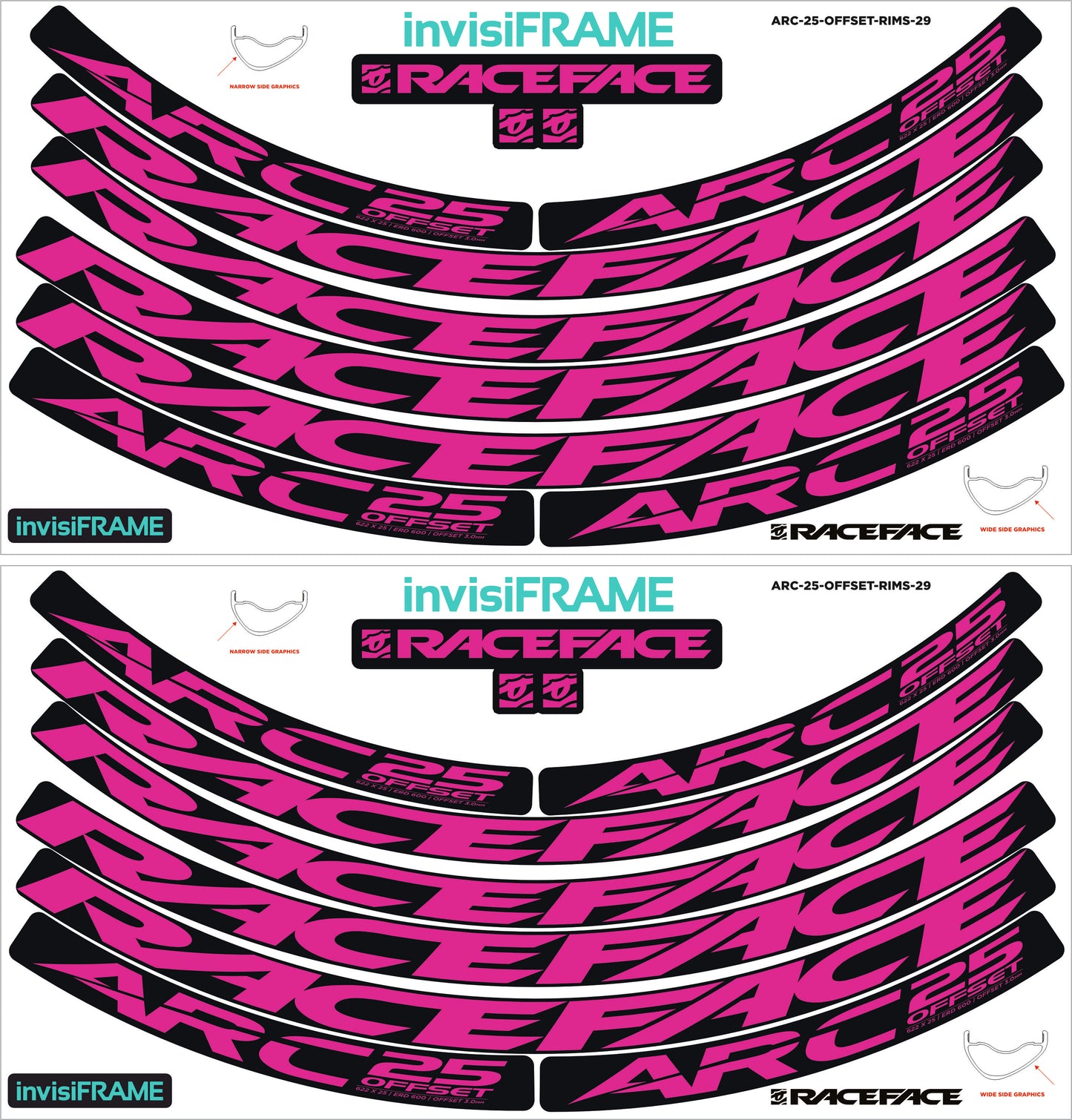 Raceface ARC 25 Offset 29er Decals