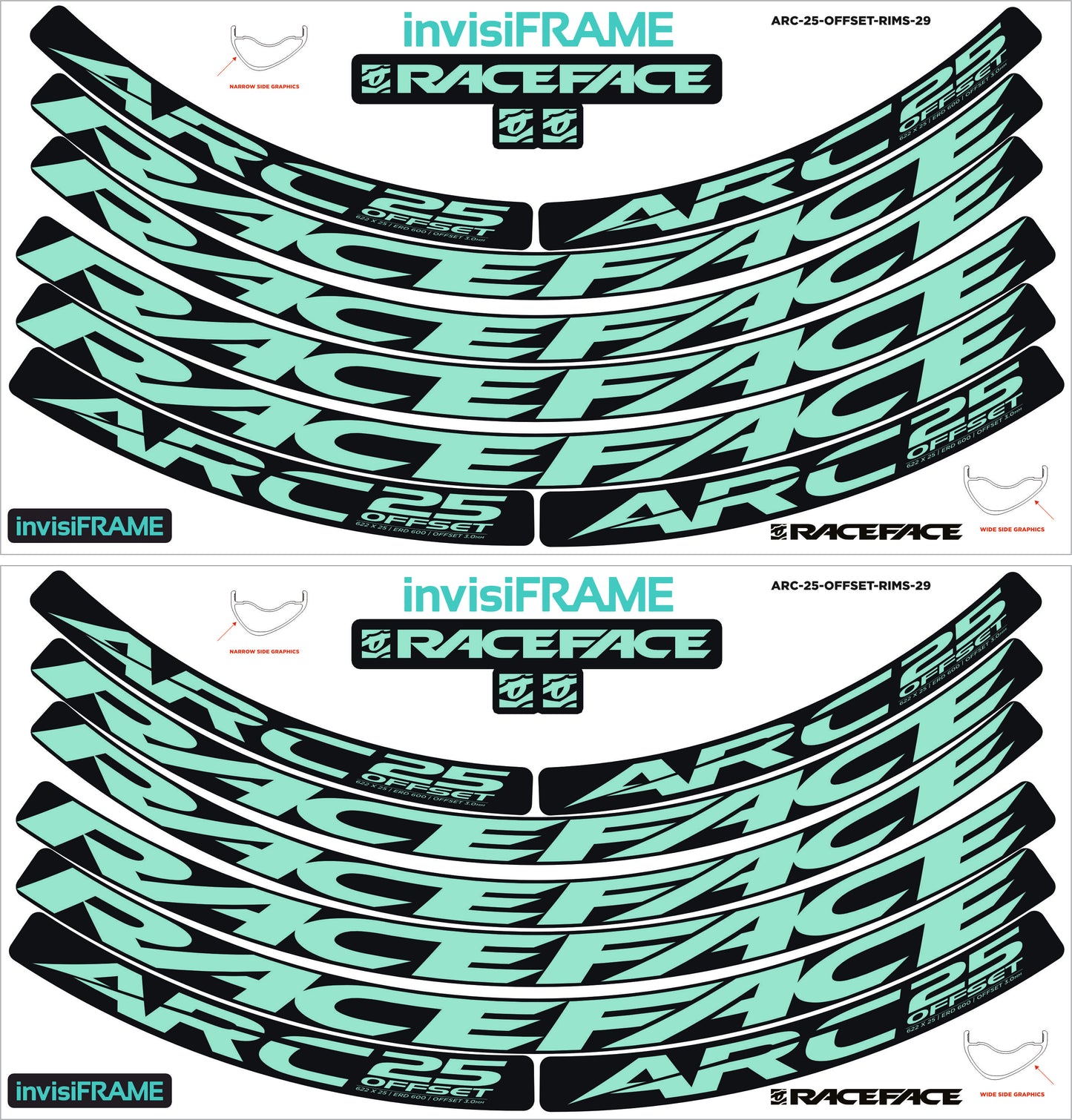Raceface ARC 25 Offset 29er Decals