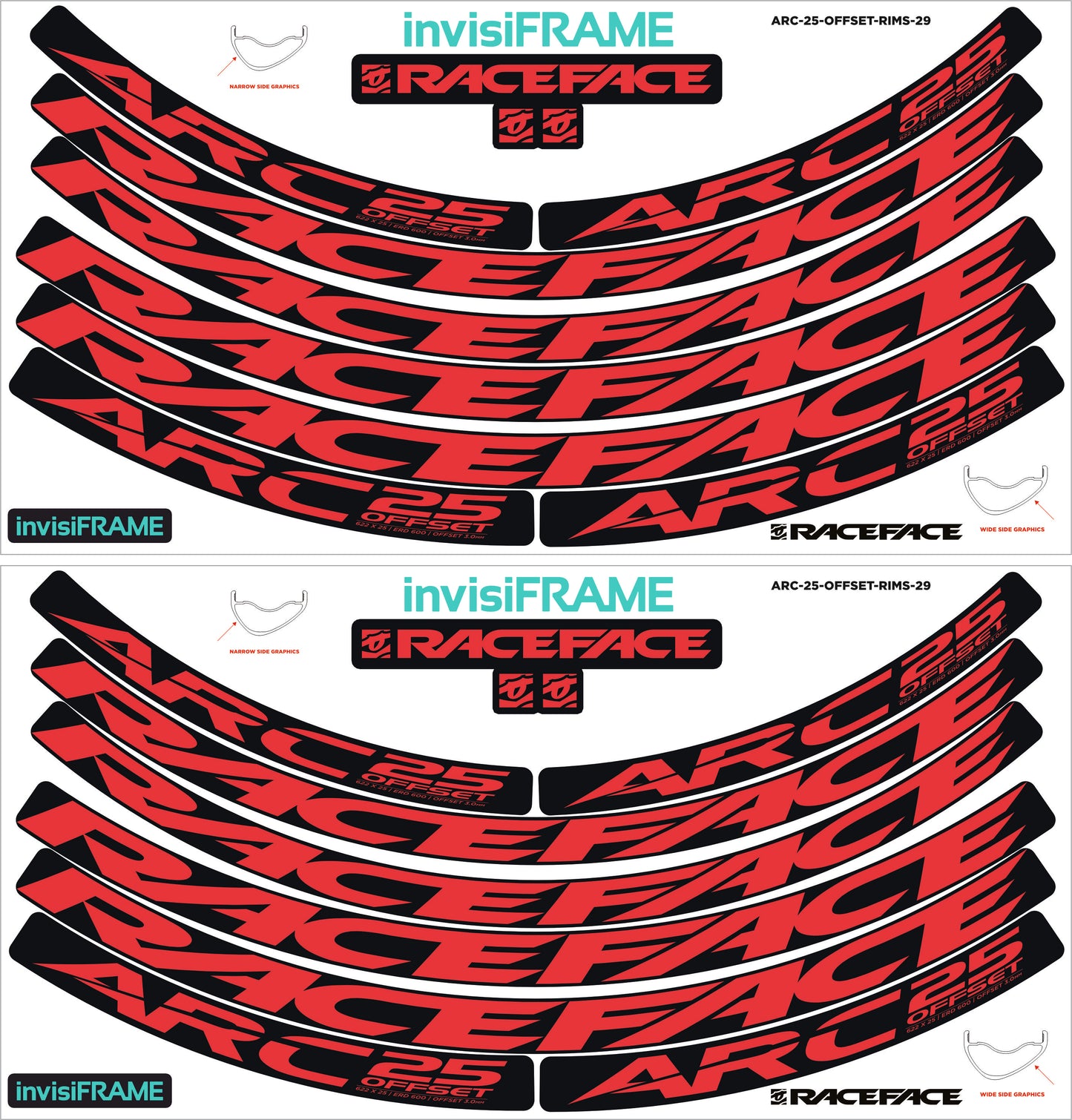 Raceface ARC 25 Offset 29er Decals