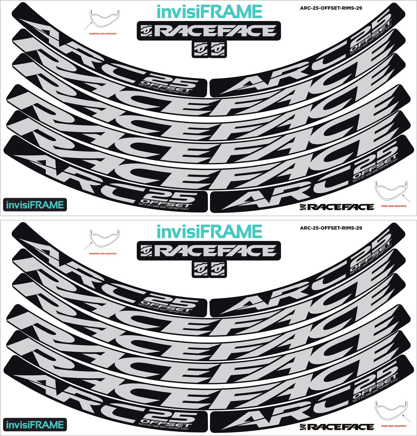 Raceface ARC 25 Offset 29er Decals