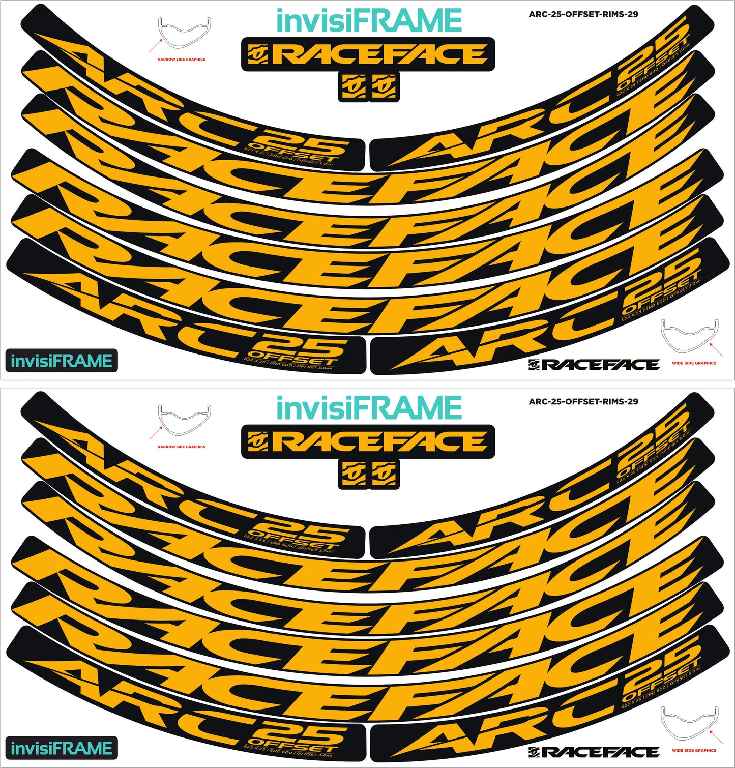 Raceface ARC 25 Offset 29er Decals