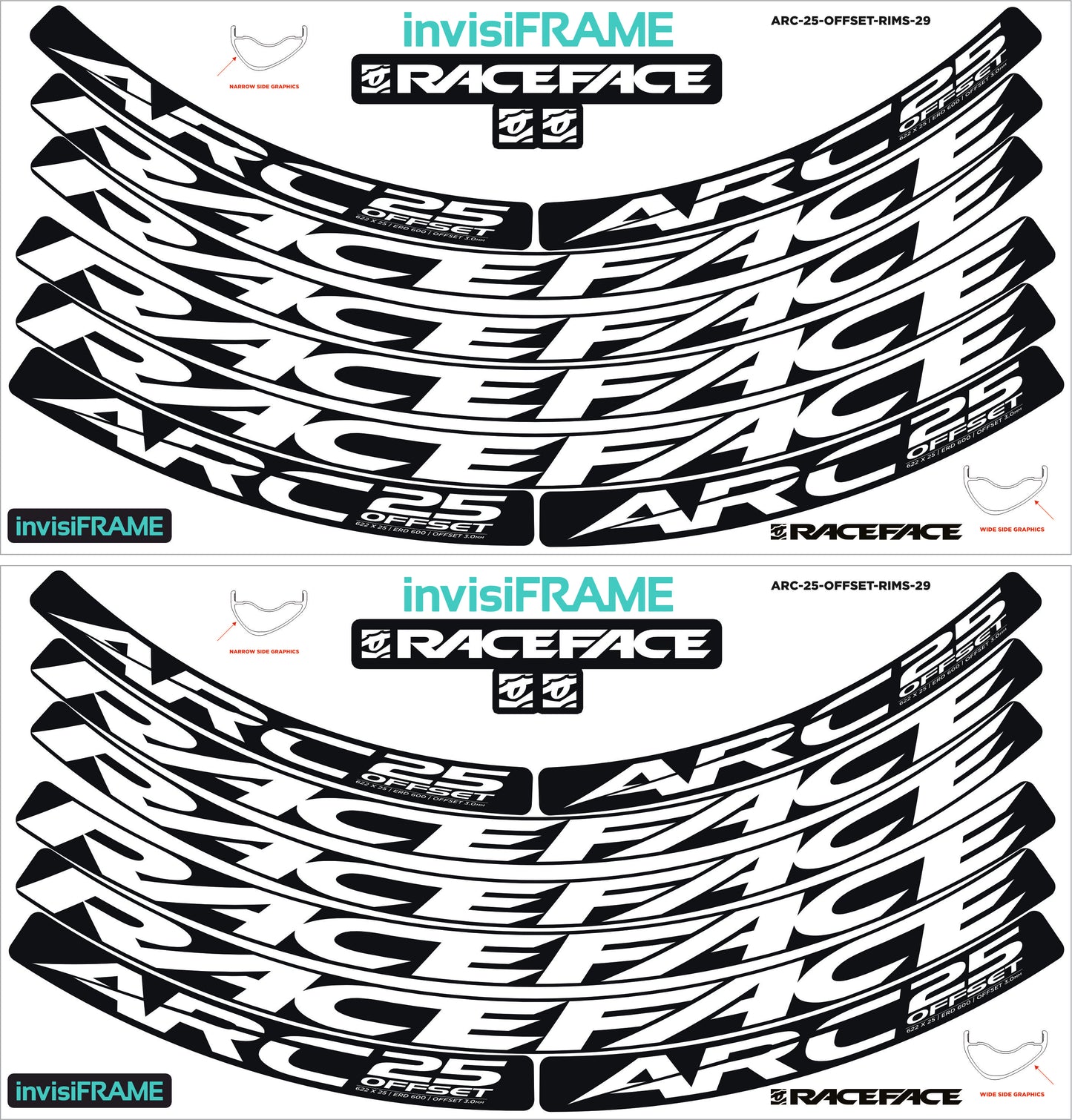 Raceface ARC 25 Offset 29er Decals