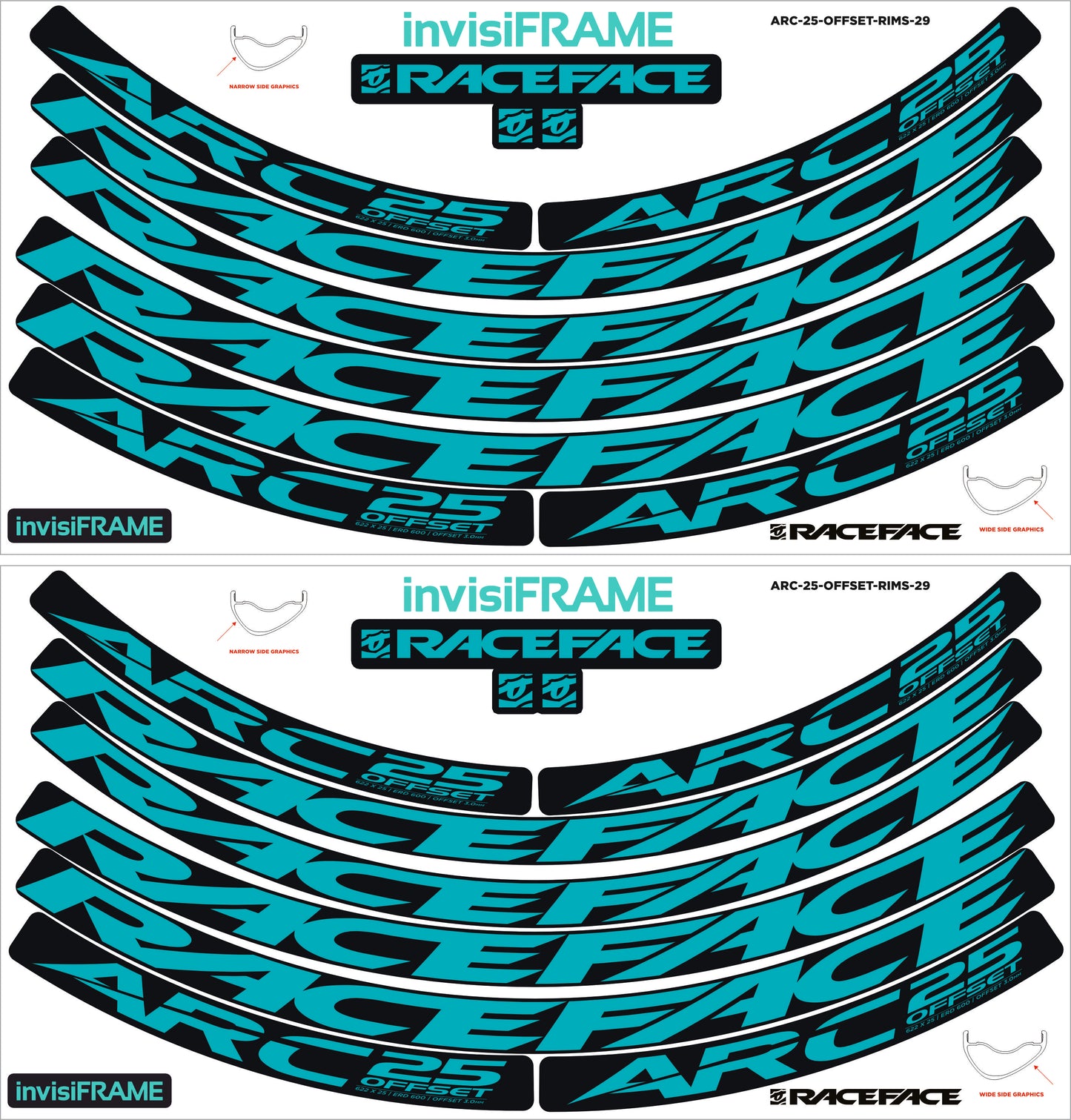 Raceface ARC 25 Offset 29er Decals