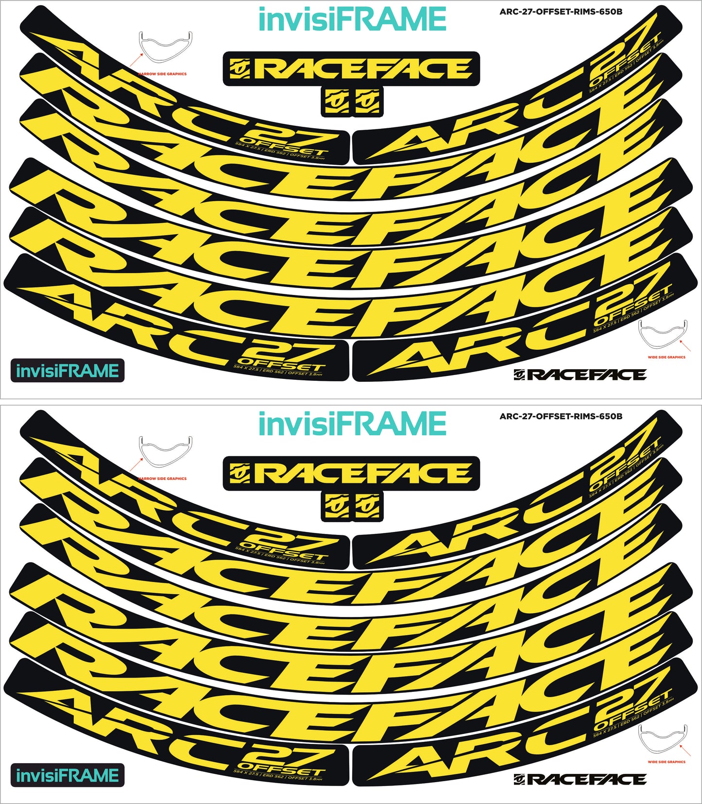 Raceface ARC 27 Offset 27.5 Decals