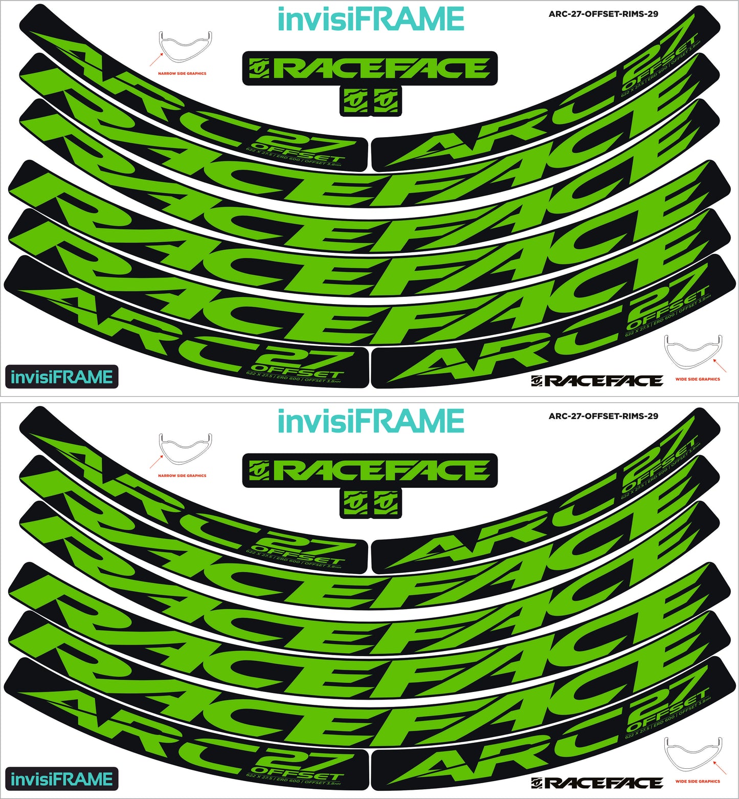 Raceface ARC 27 Offset 29er Decals