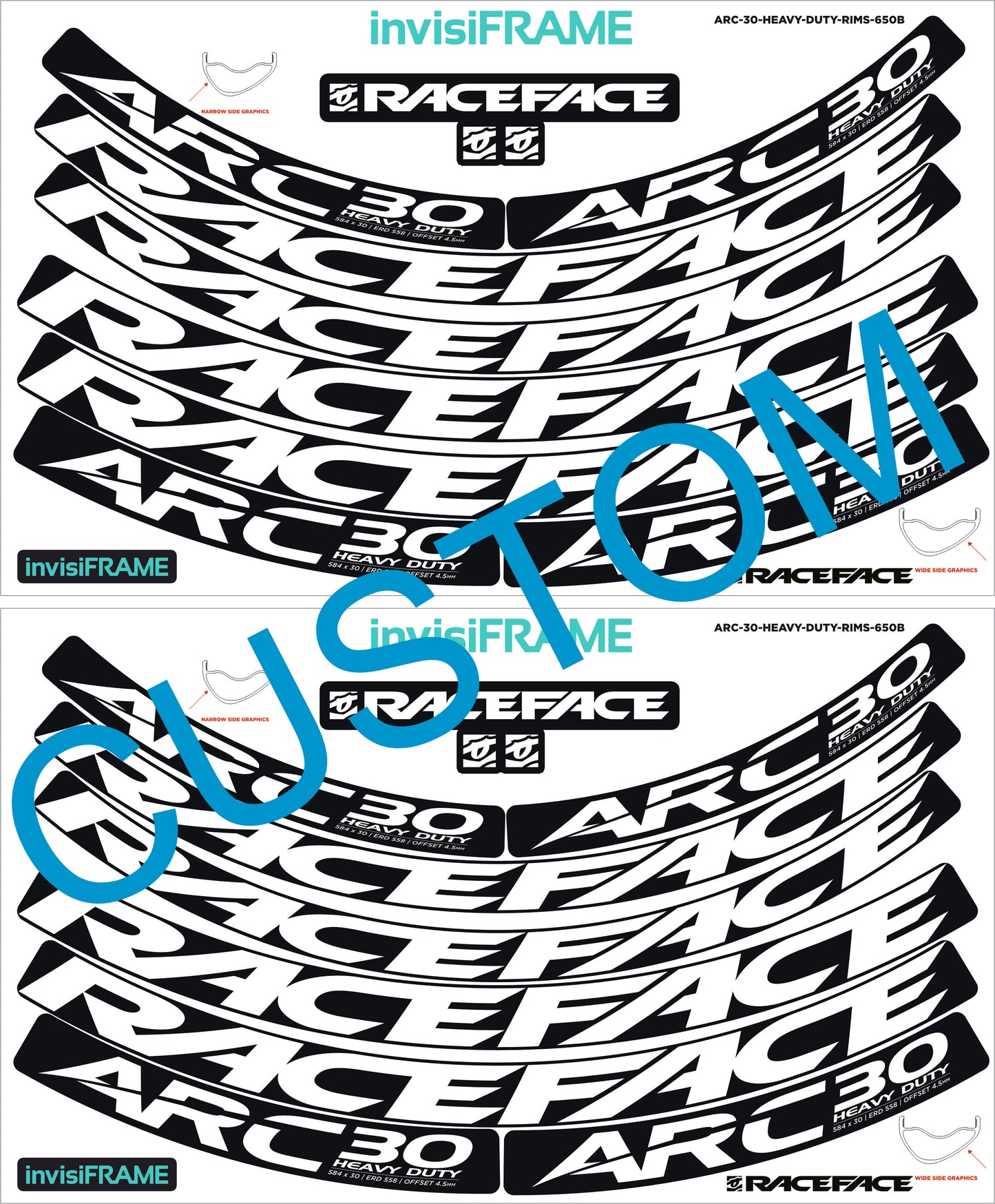 Raceface ARC 30 HD Offset 27.5 Decals
